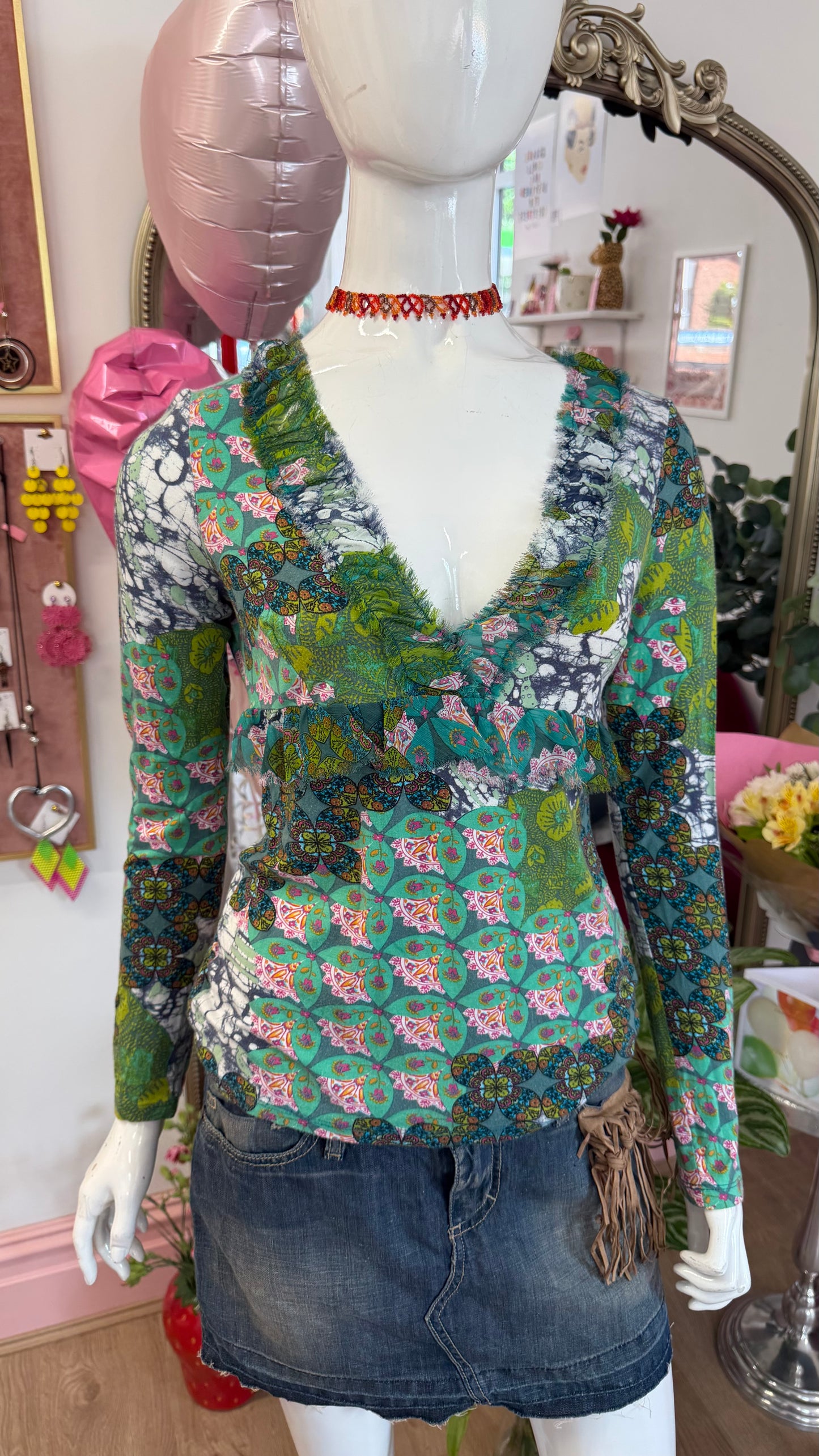 323 Morgan De Toi floral long sleeve top