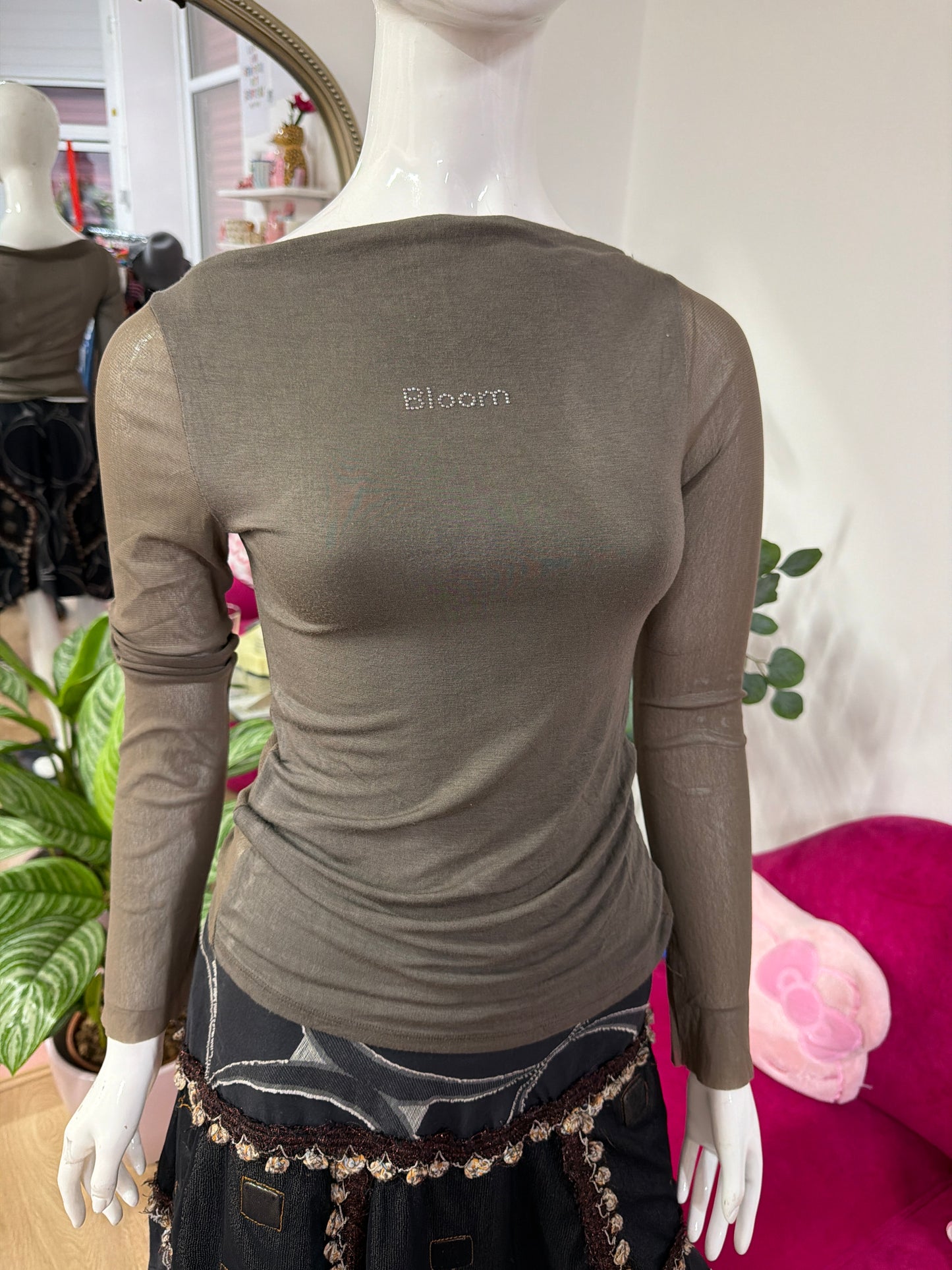 428 long sleeve mesh top
