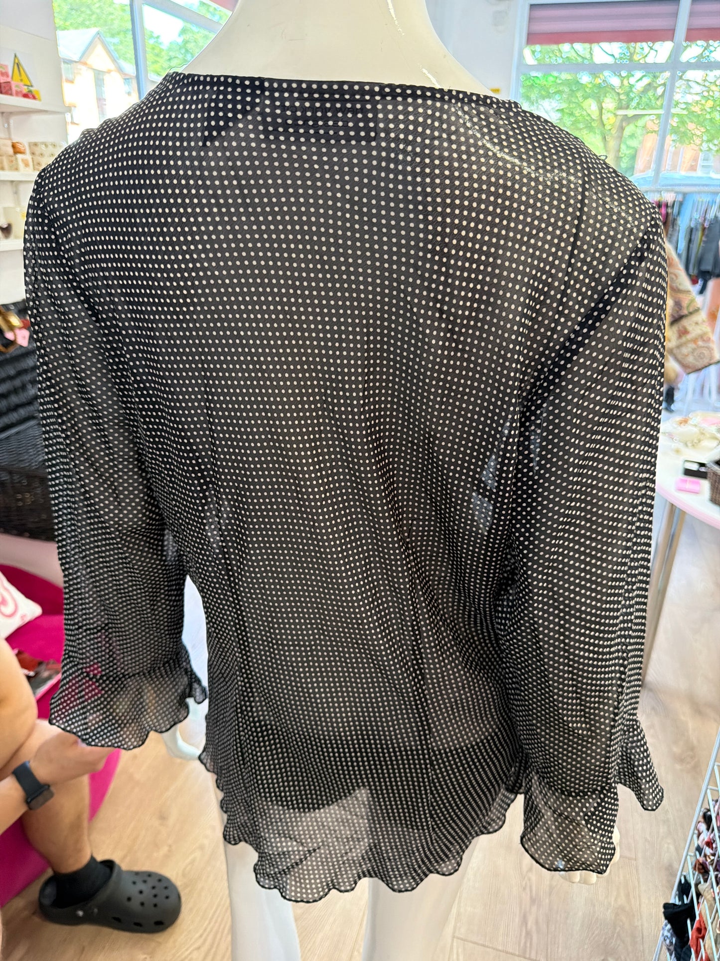501 Polka dot mesh top