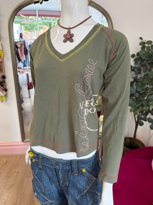 486 Khaki Green top