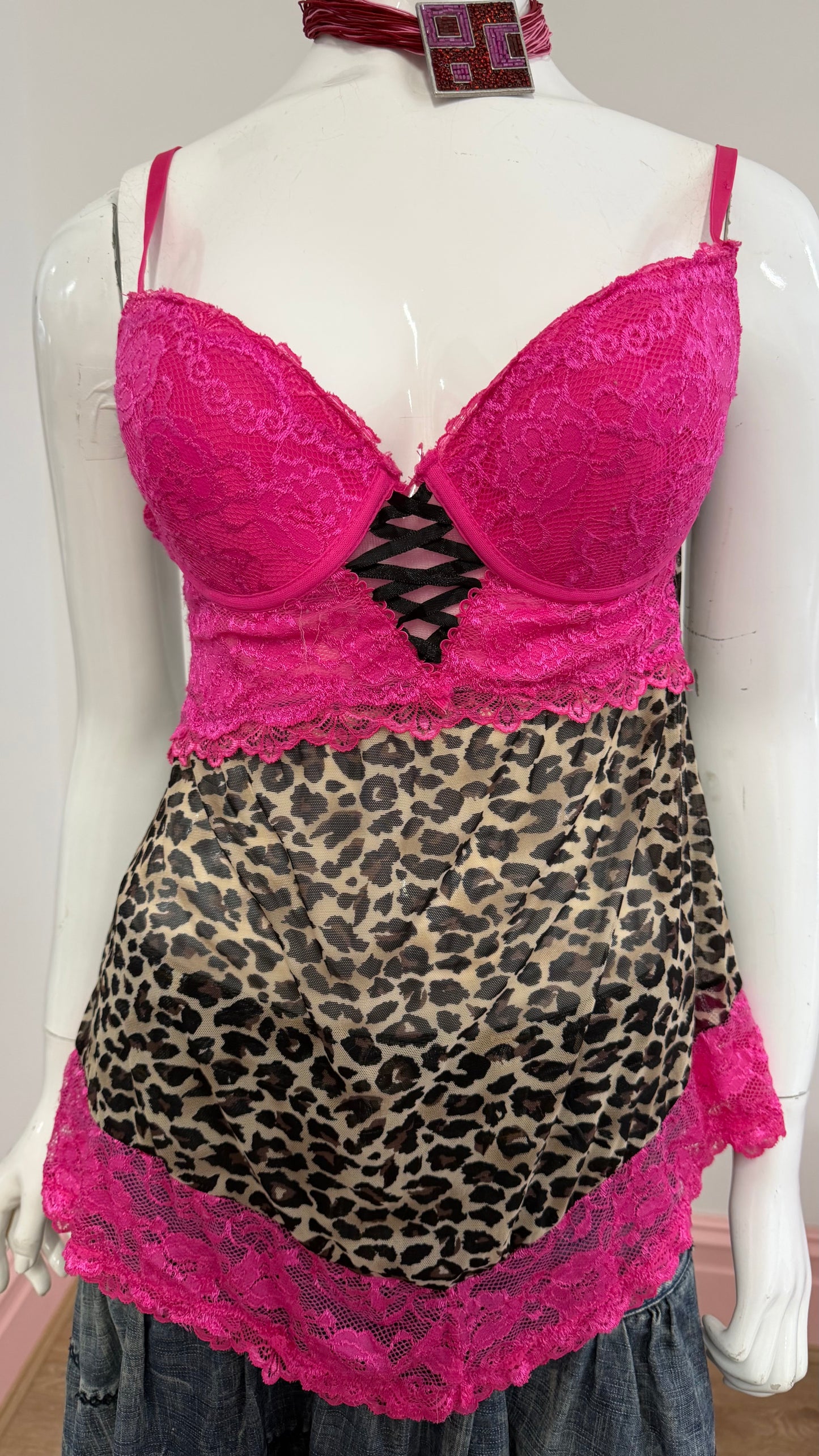59 pink & leopard cami