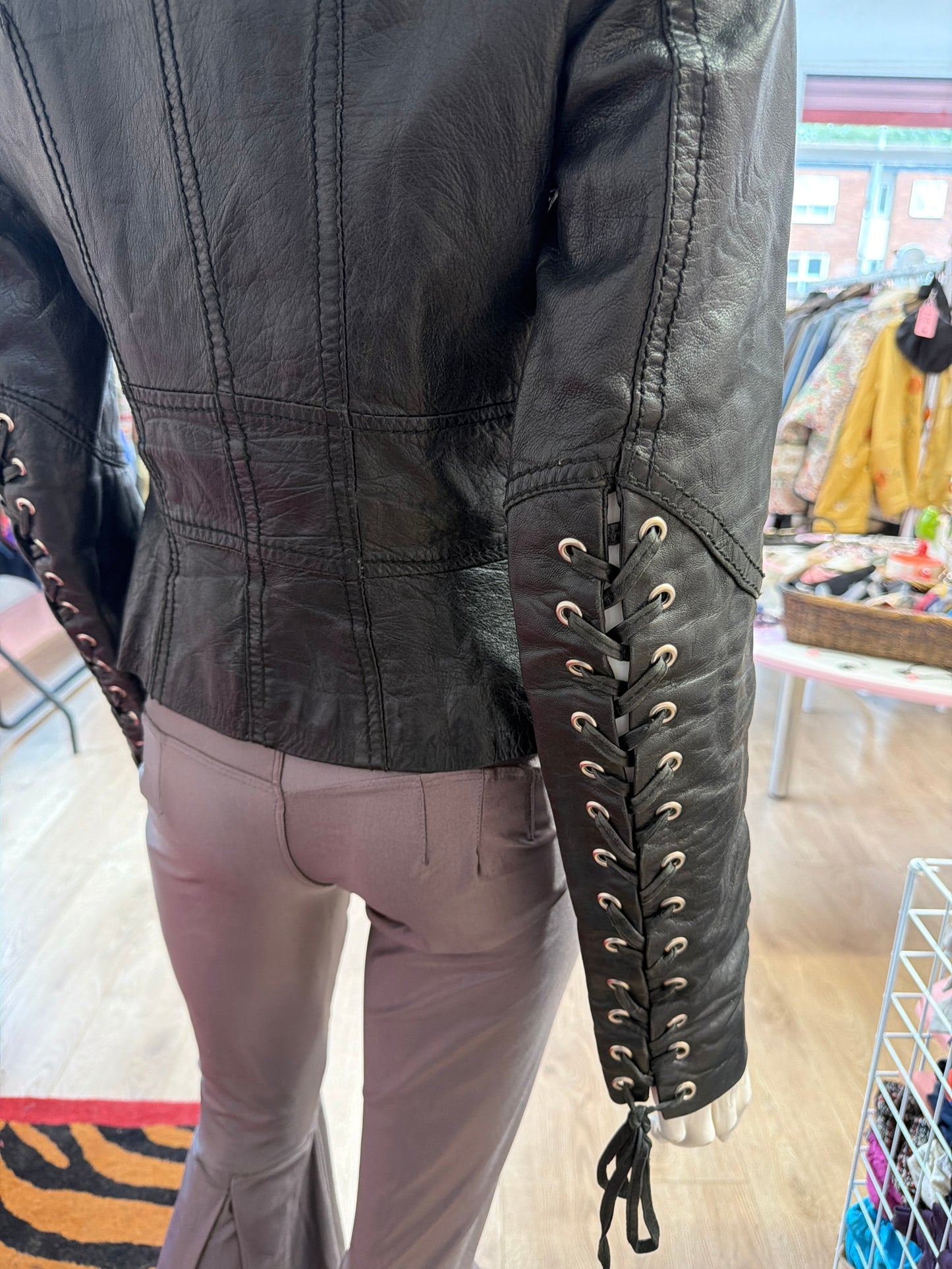 598 Black leather jacket
