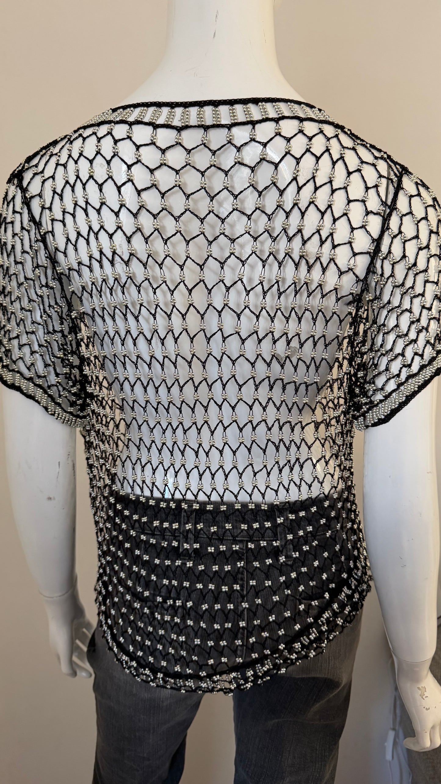 36 Beaded net top