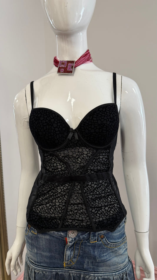 76 Black lace mesh cami
