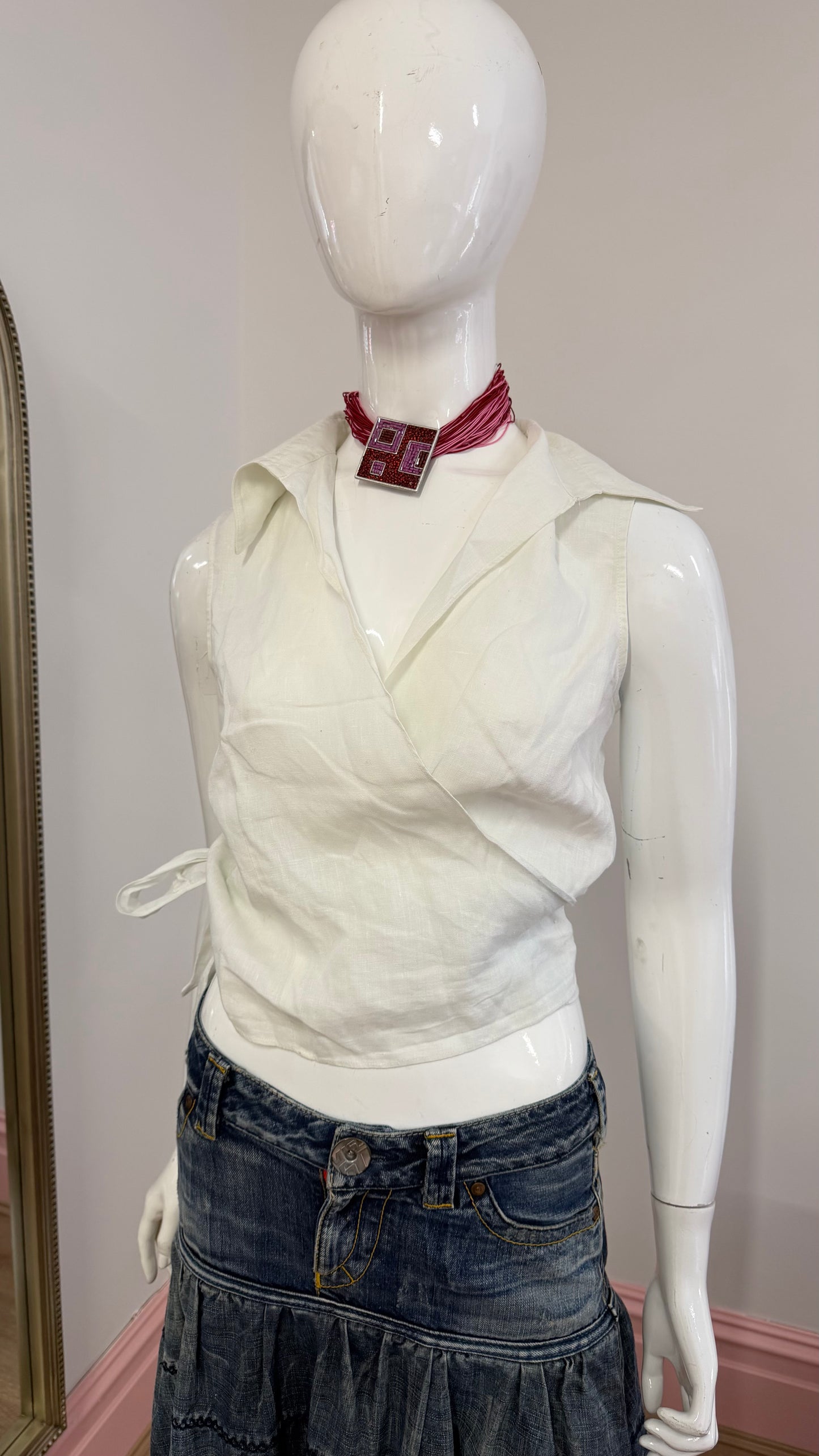 61 Linen wrap top