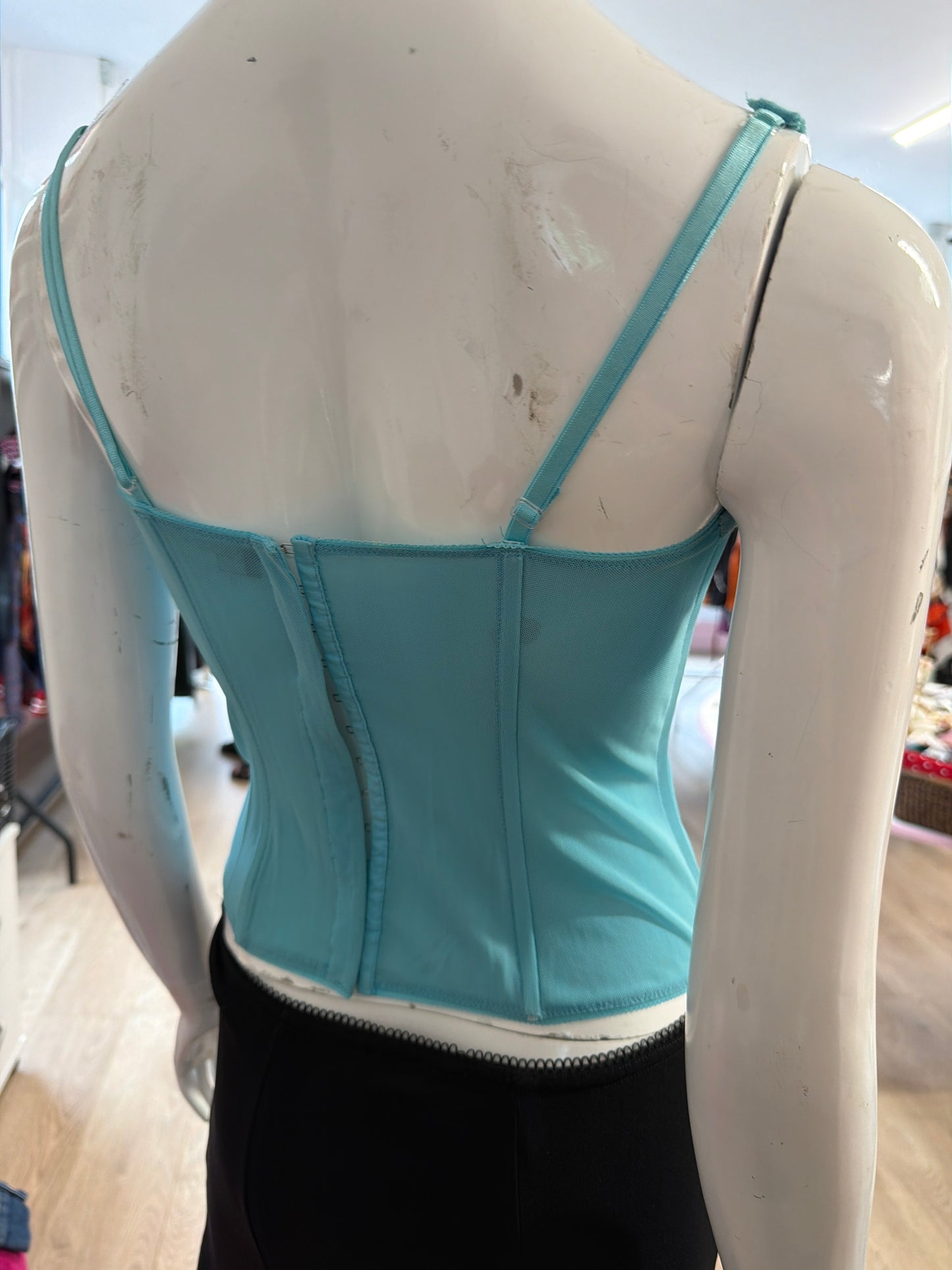 465 Blue corset style top