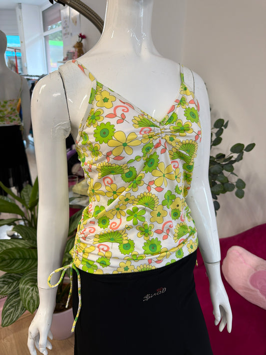 471 Green cami top side tie