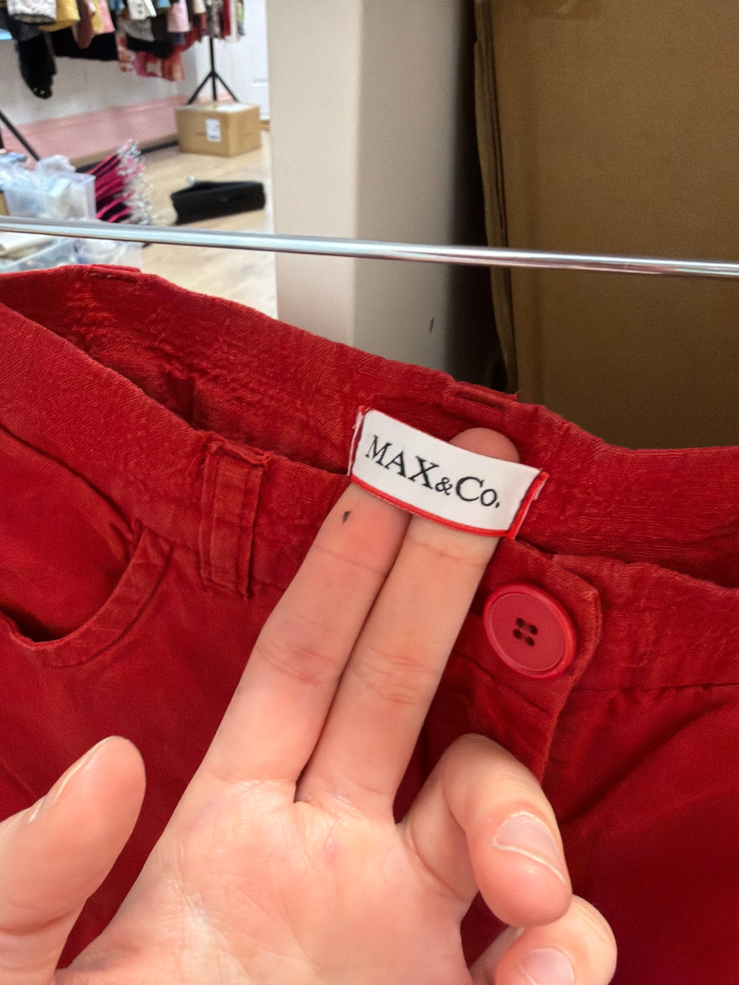 194 Max & Co red trousers