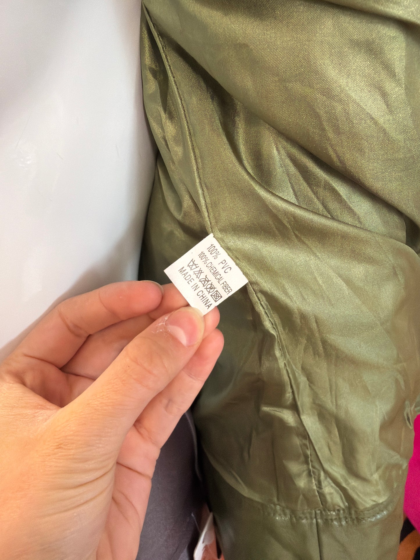 595 Vegan Leather Green jacket Size Medium