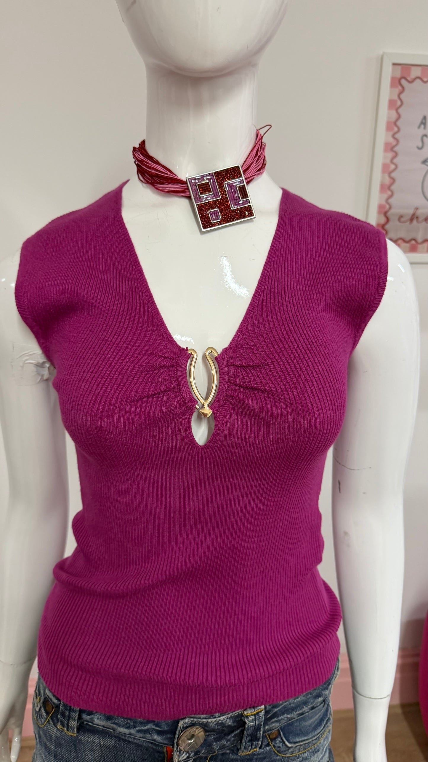 147 purple knit vest