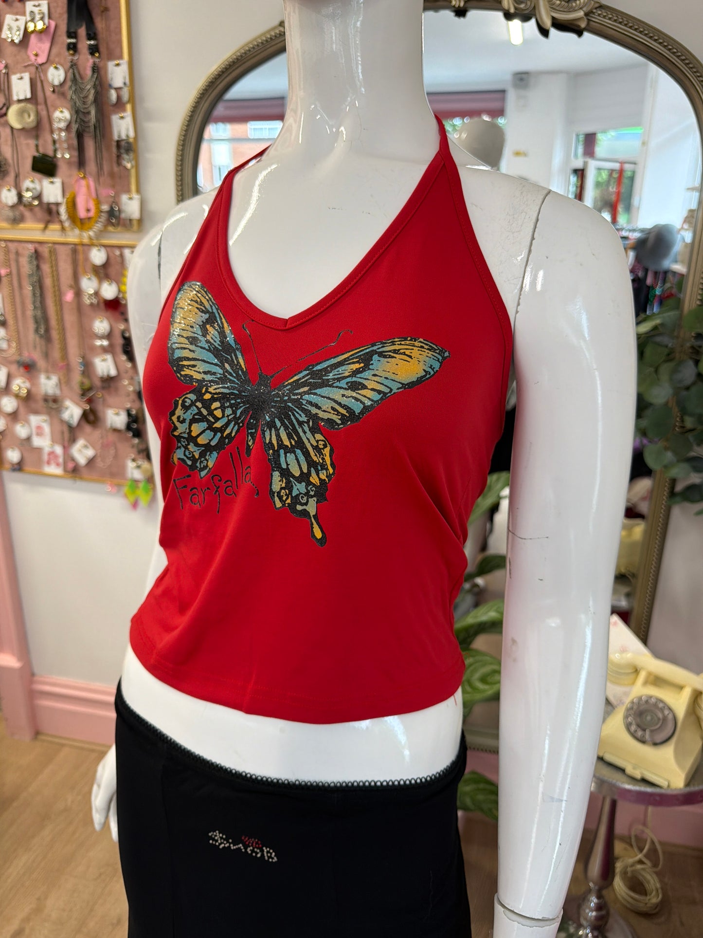 469 Red halter neck top