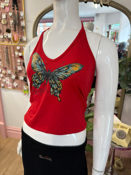 469 Red halter neck top