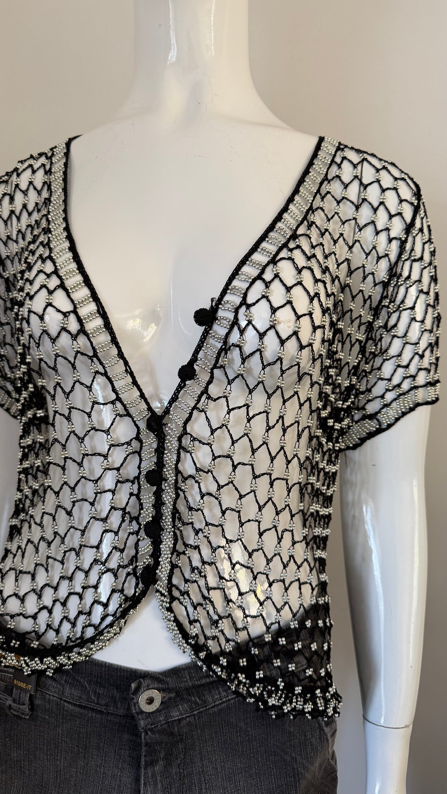 36 Beaded net top