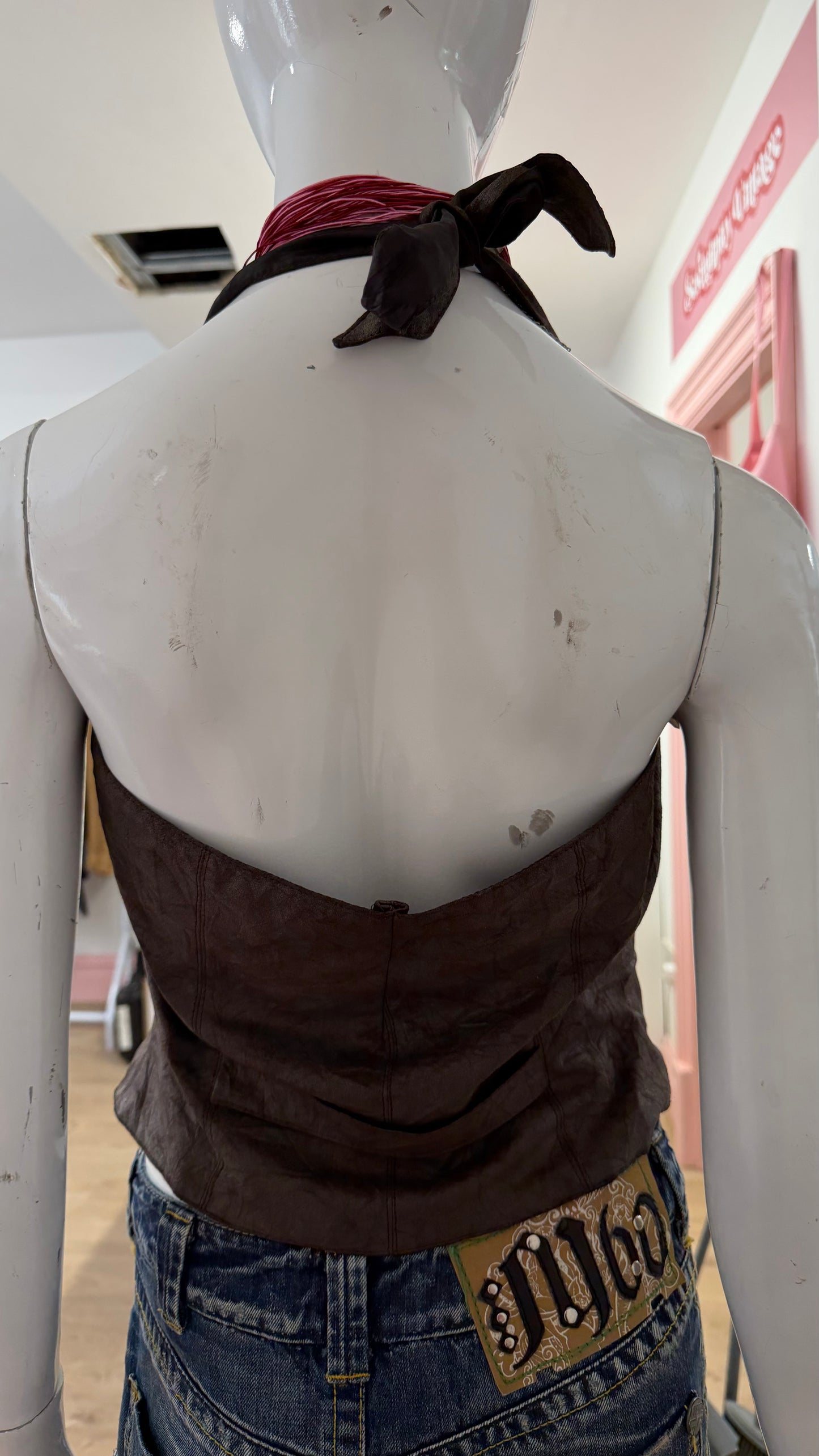 58 faux suede waistcoat