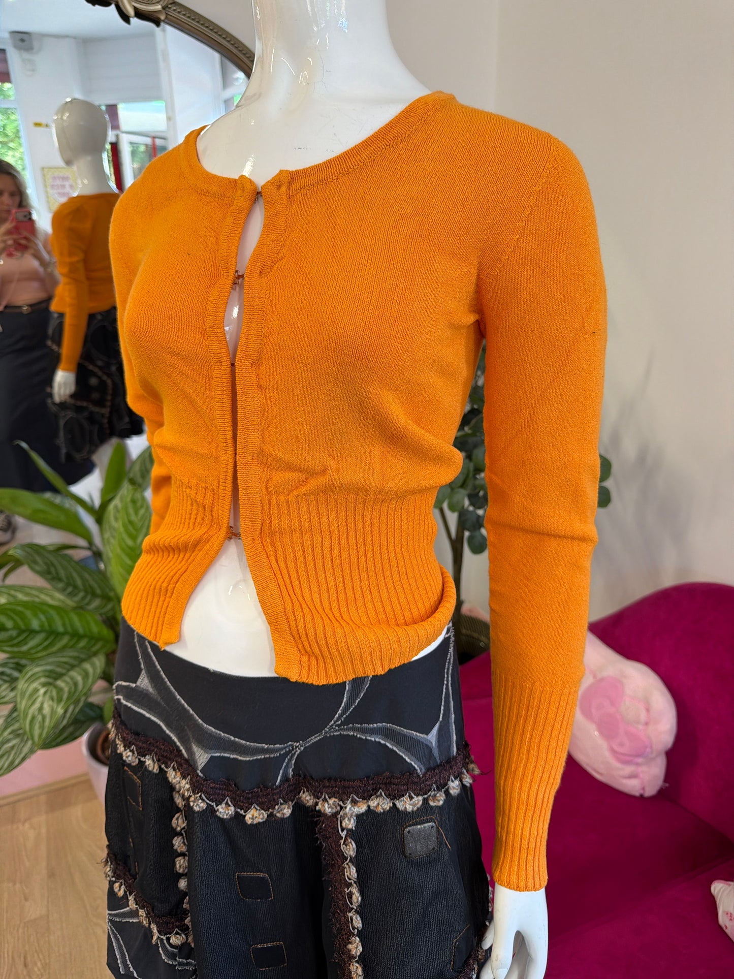 434 Orange knit cardy