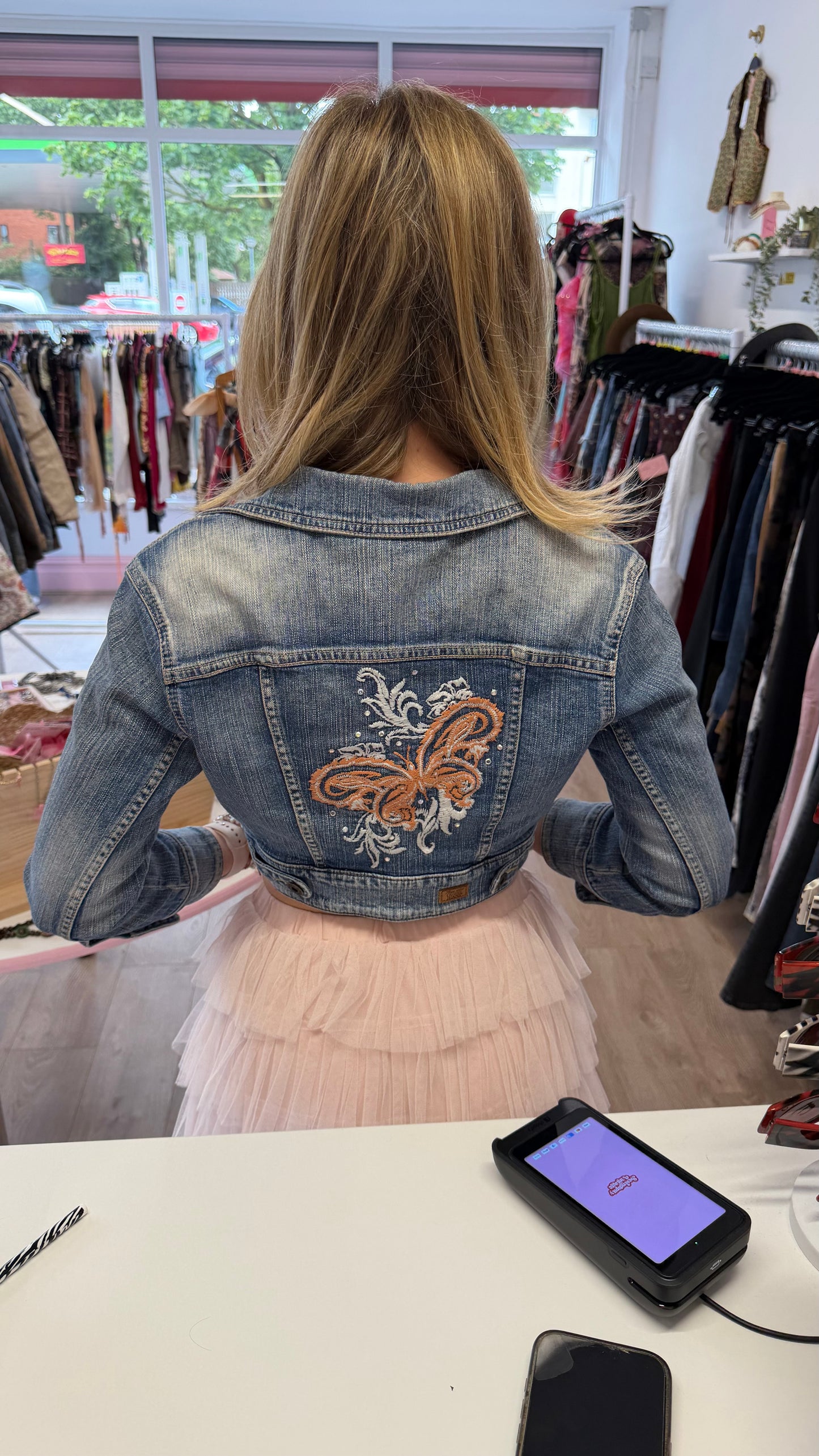 339 guess jeans cropped denim jacket