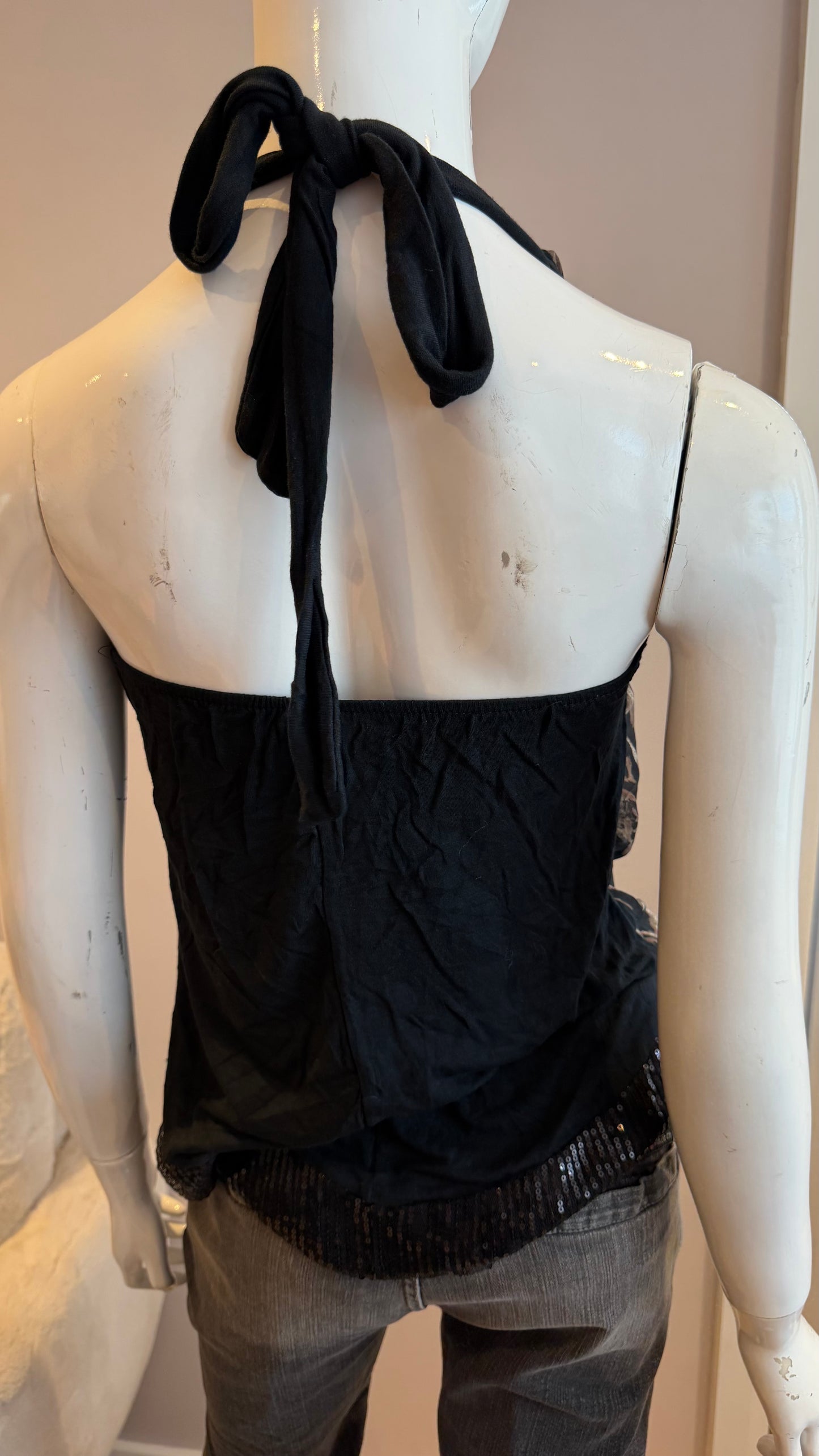 3 Leopard print halter neck top