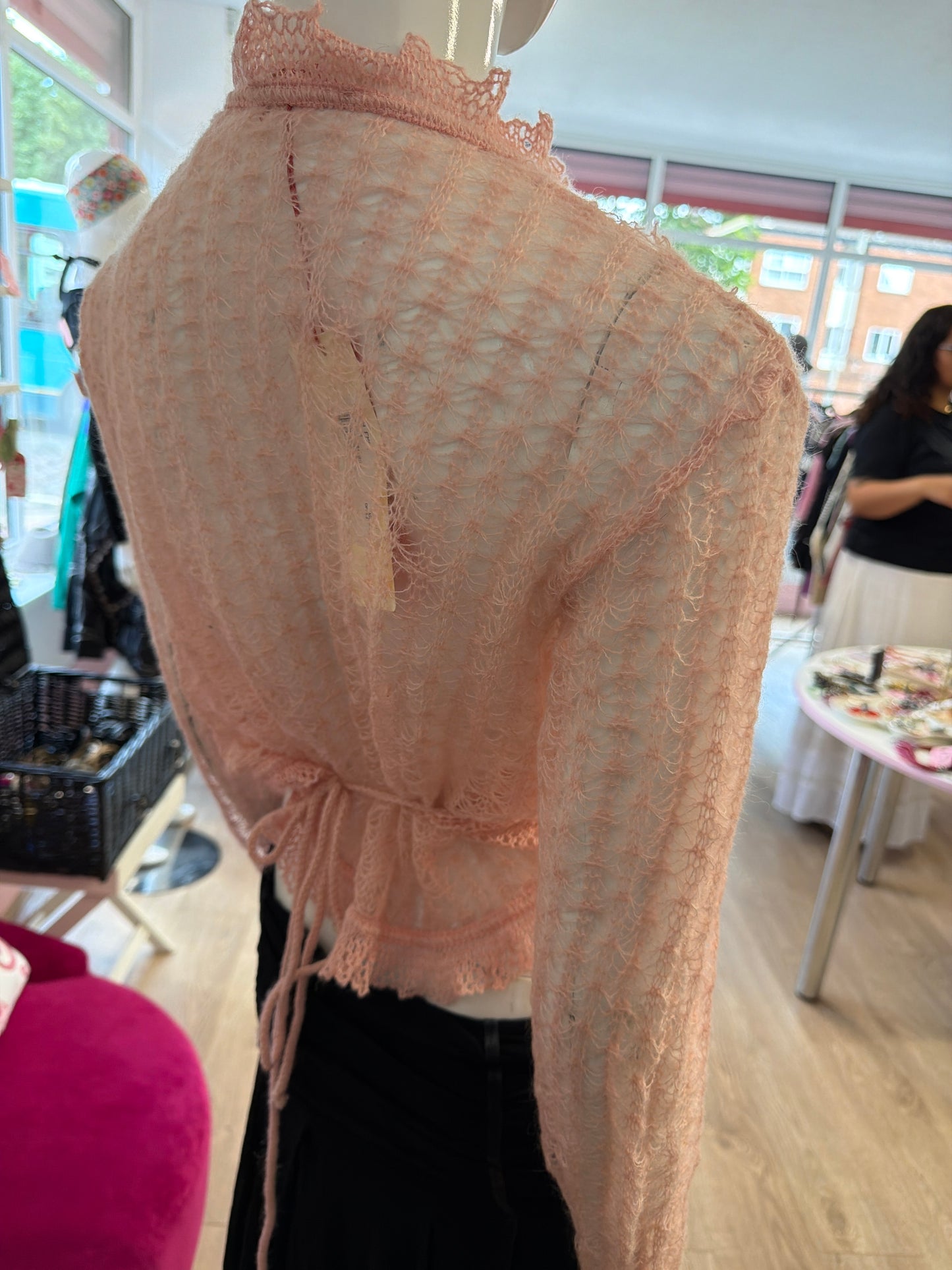 391 Pink knit cardy