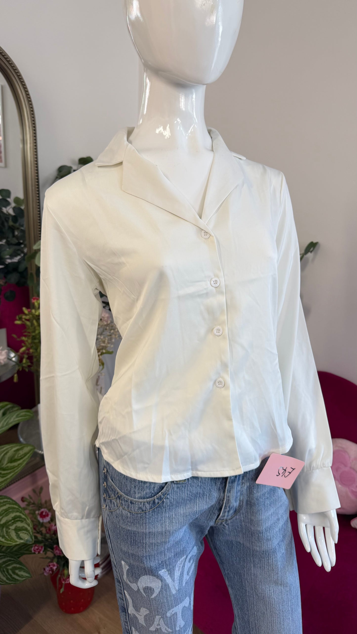 359 White shirt with corset tie back
