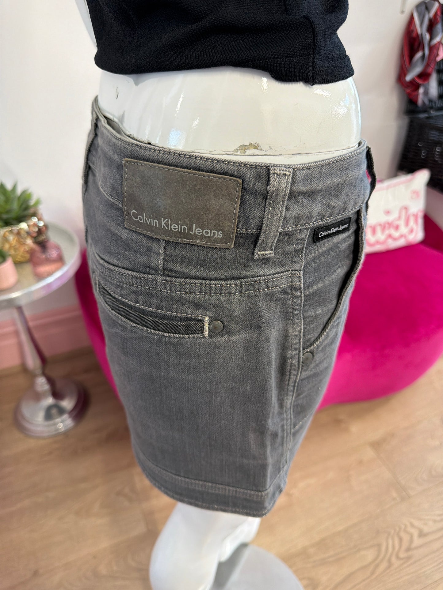 533 Calvin Klein grey denim skirt