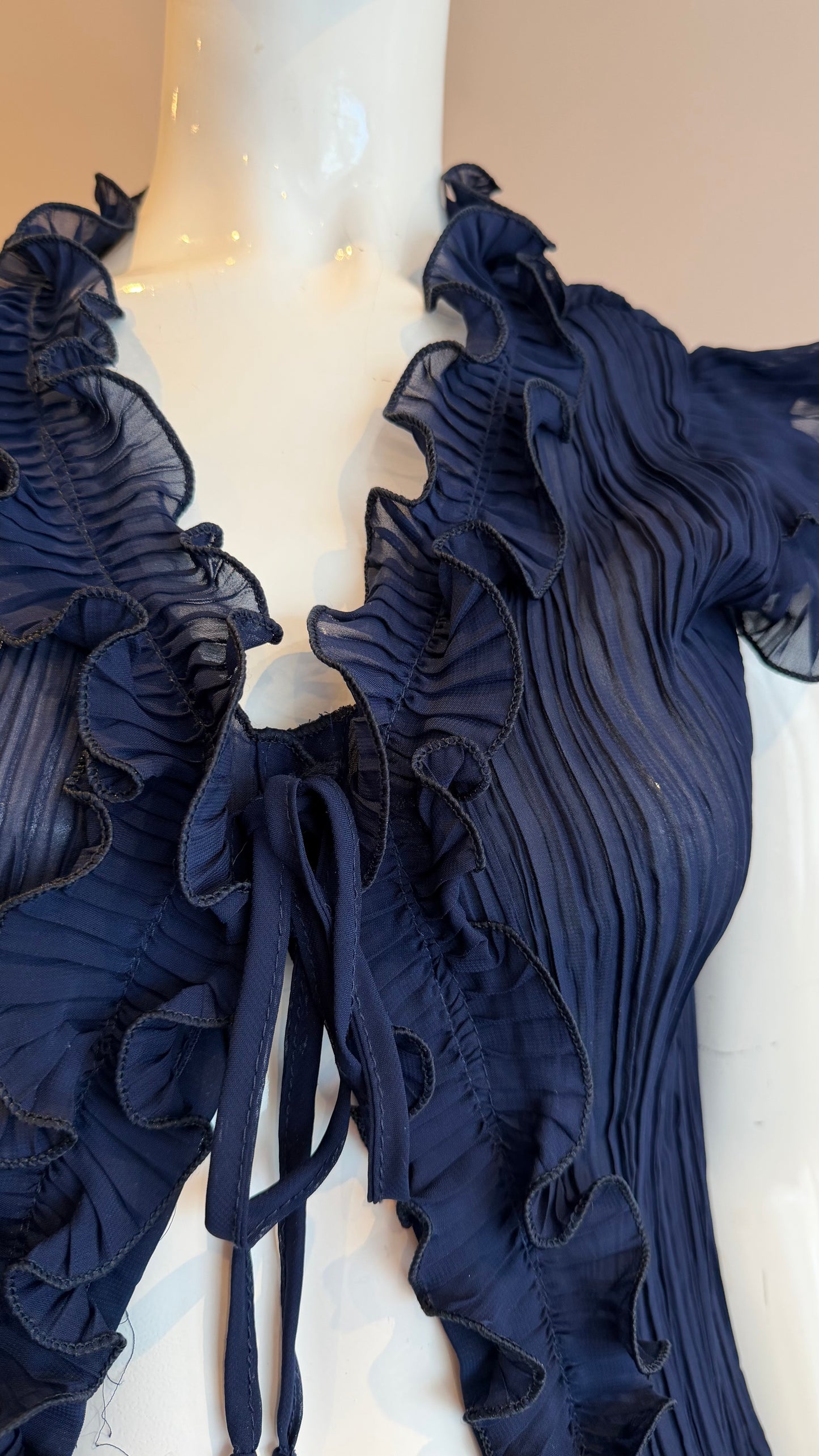 5 Blue meshed top