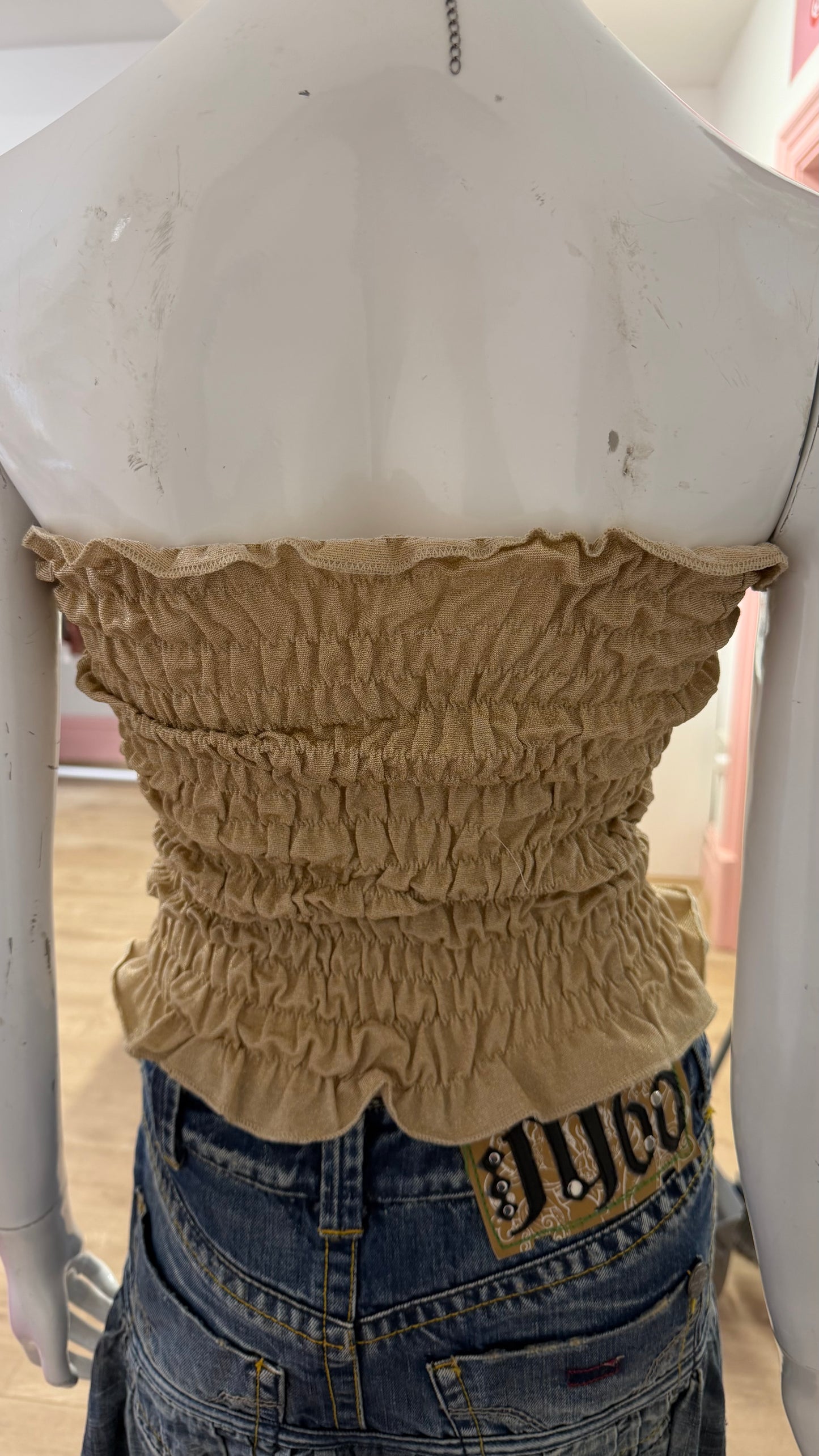55 gold boob tube stretchy top