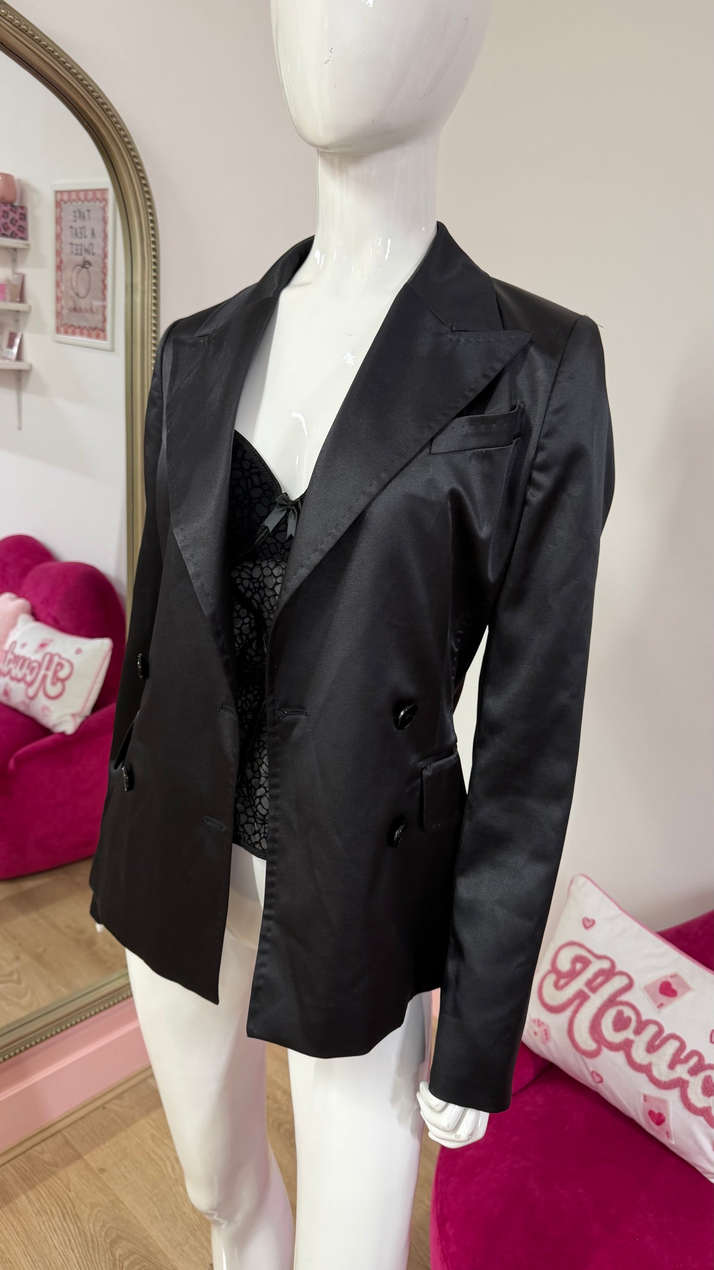 301 Motivi black satin suit jacket