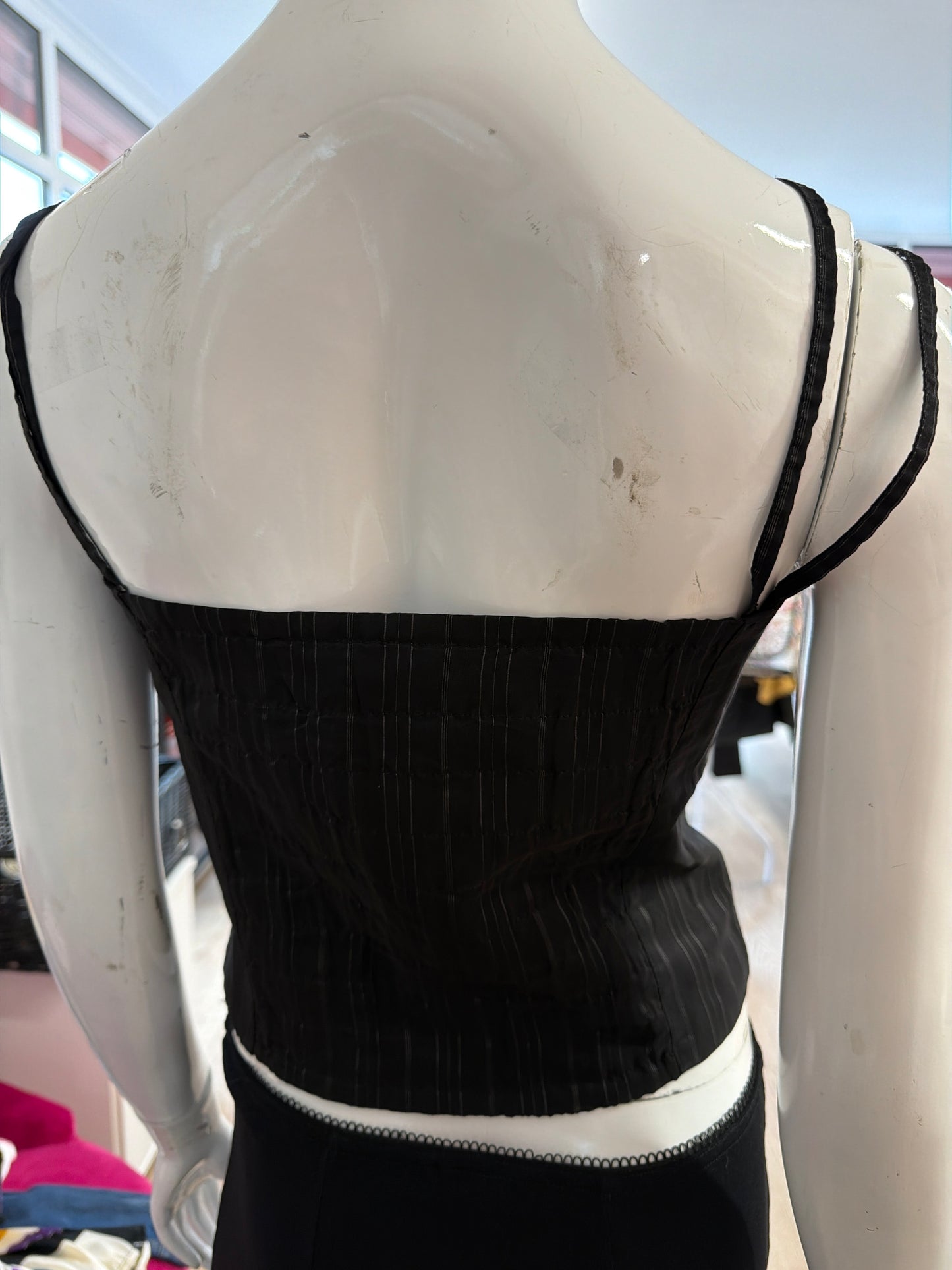 474 pinstripe corset top