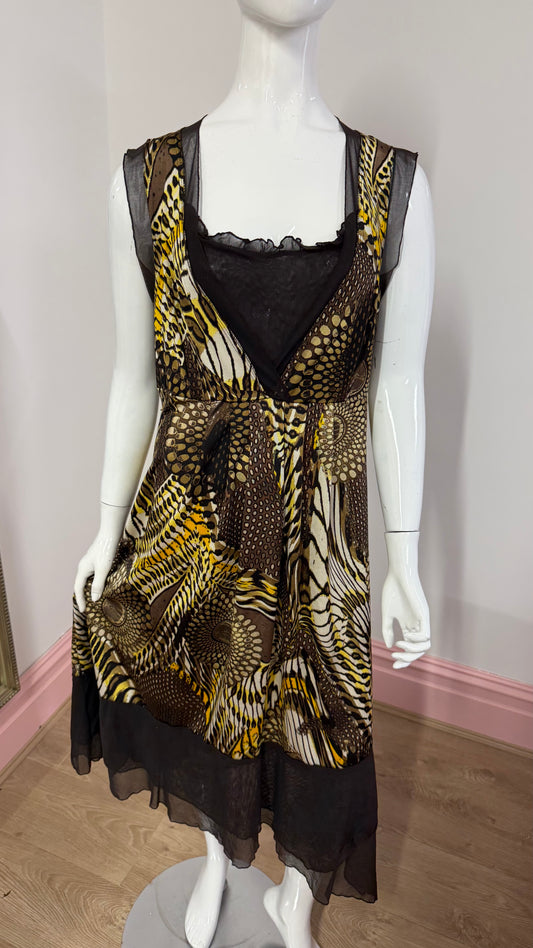 233 yellow brown dress