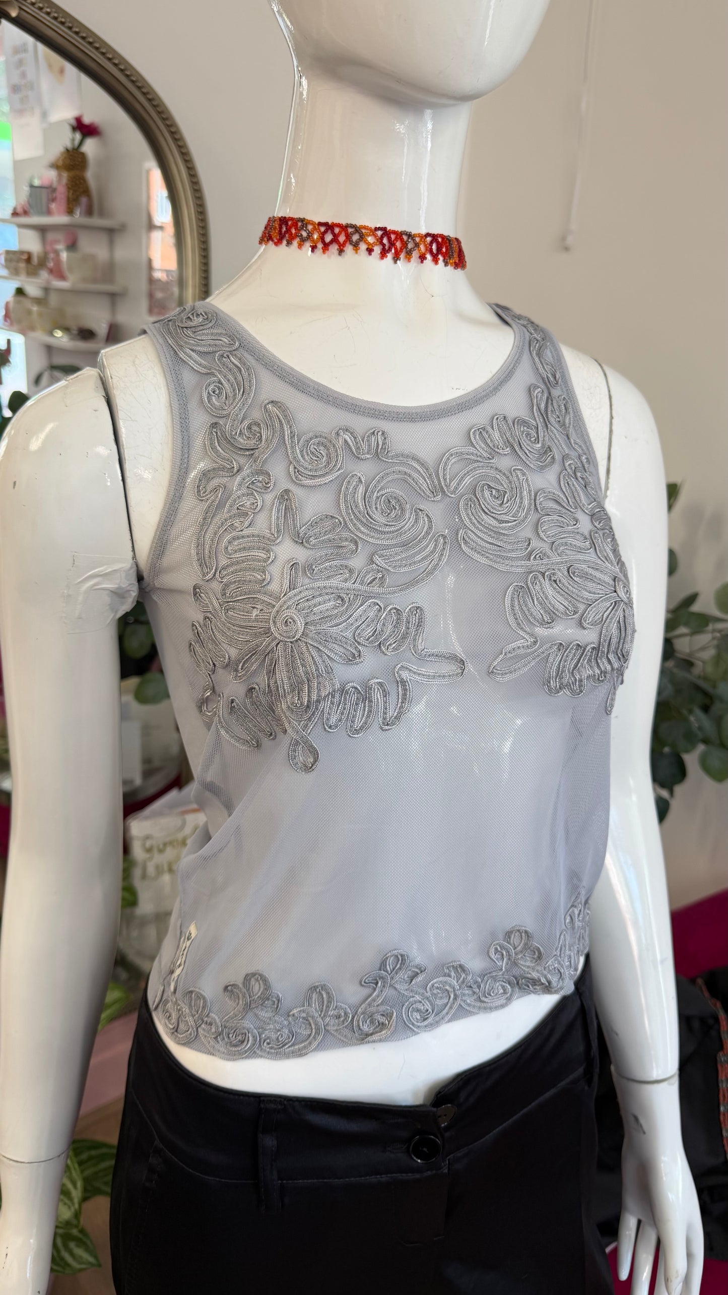379 Armani sheer detailed top