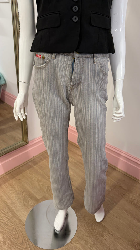 209 grey striped stretch jeans
