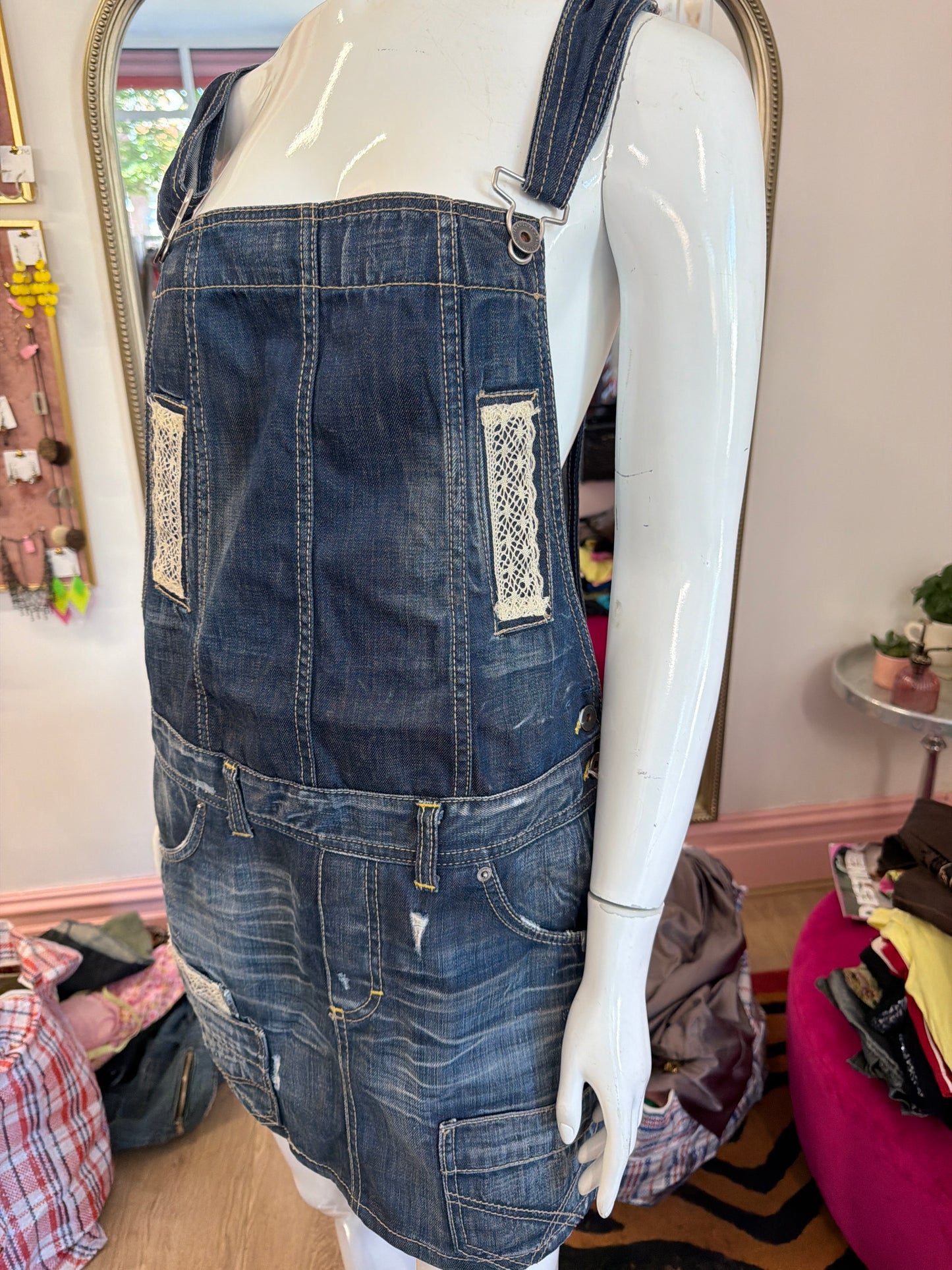 629 Benetton Skirt dungarees Size 10/12