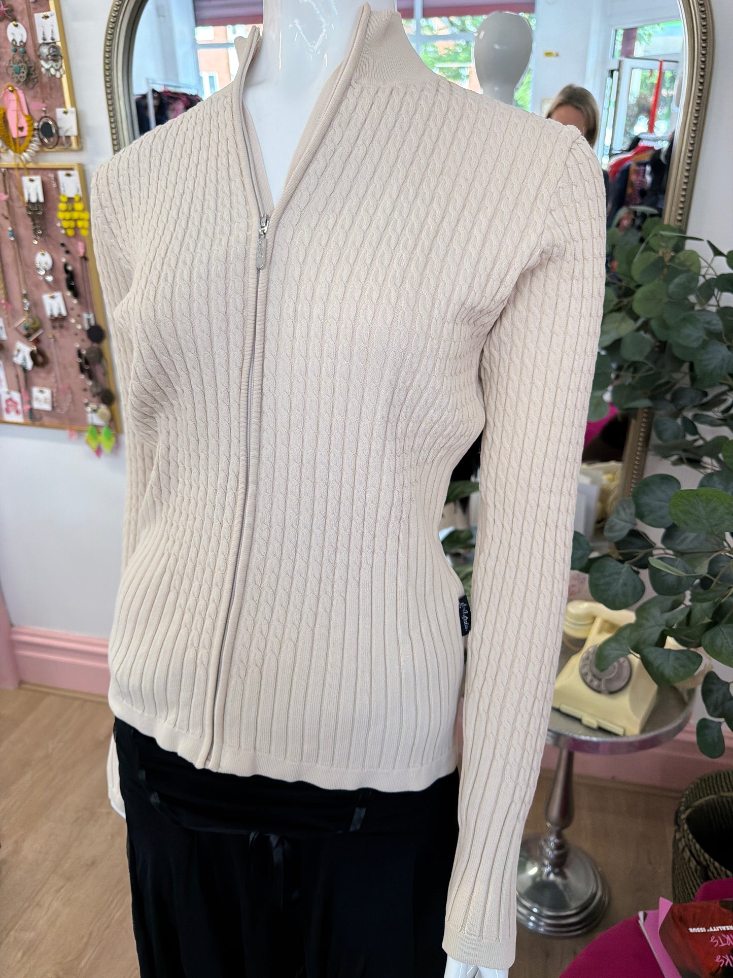 408 ribbed zip up knit jumper