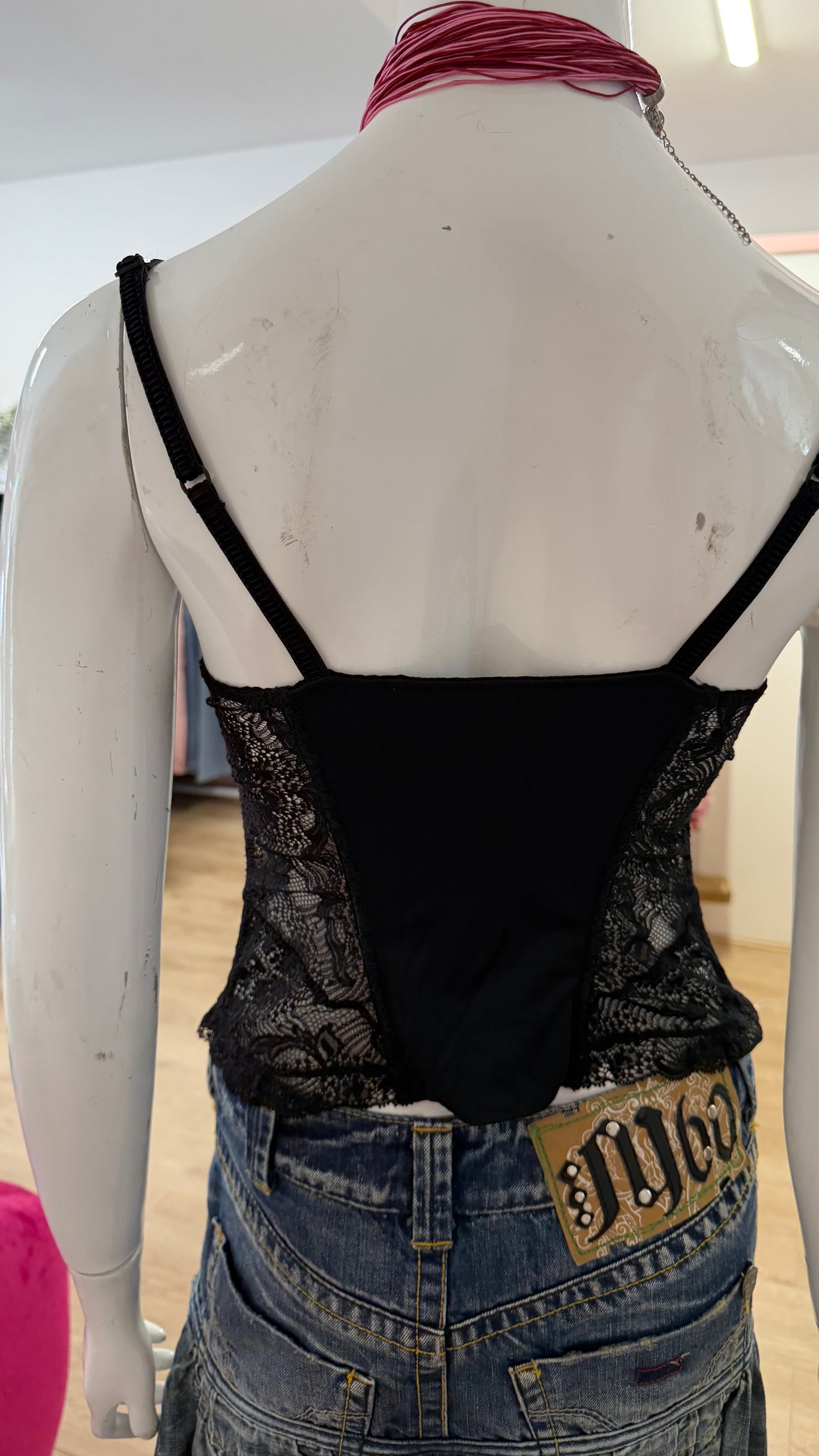 69 Black lace cami