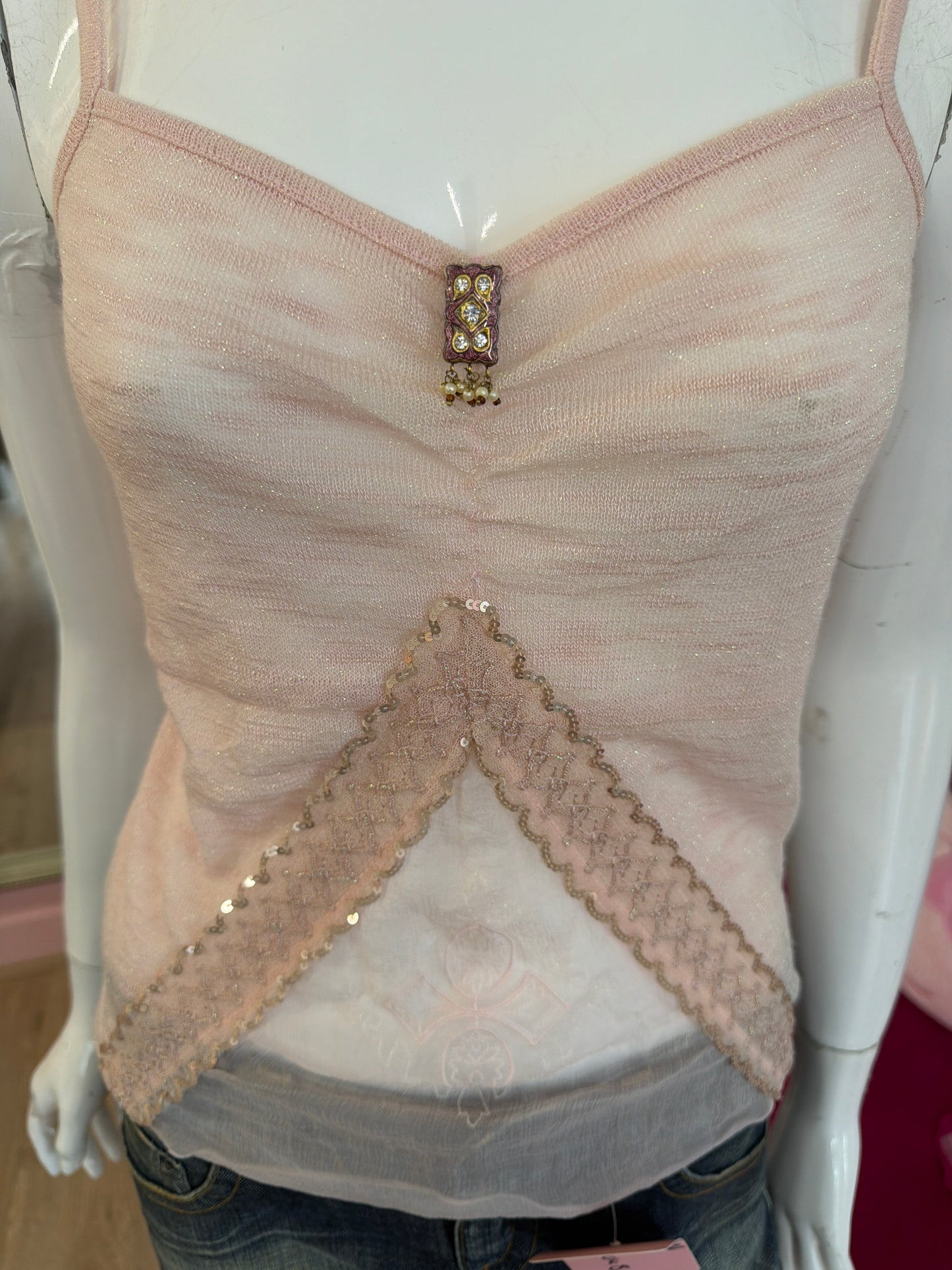 646 Baby pink cami top size Small