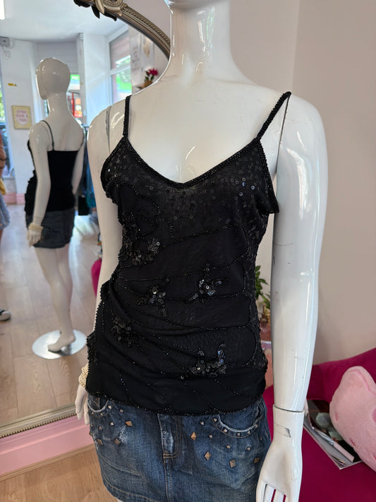 559 Black sequin cami top