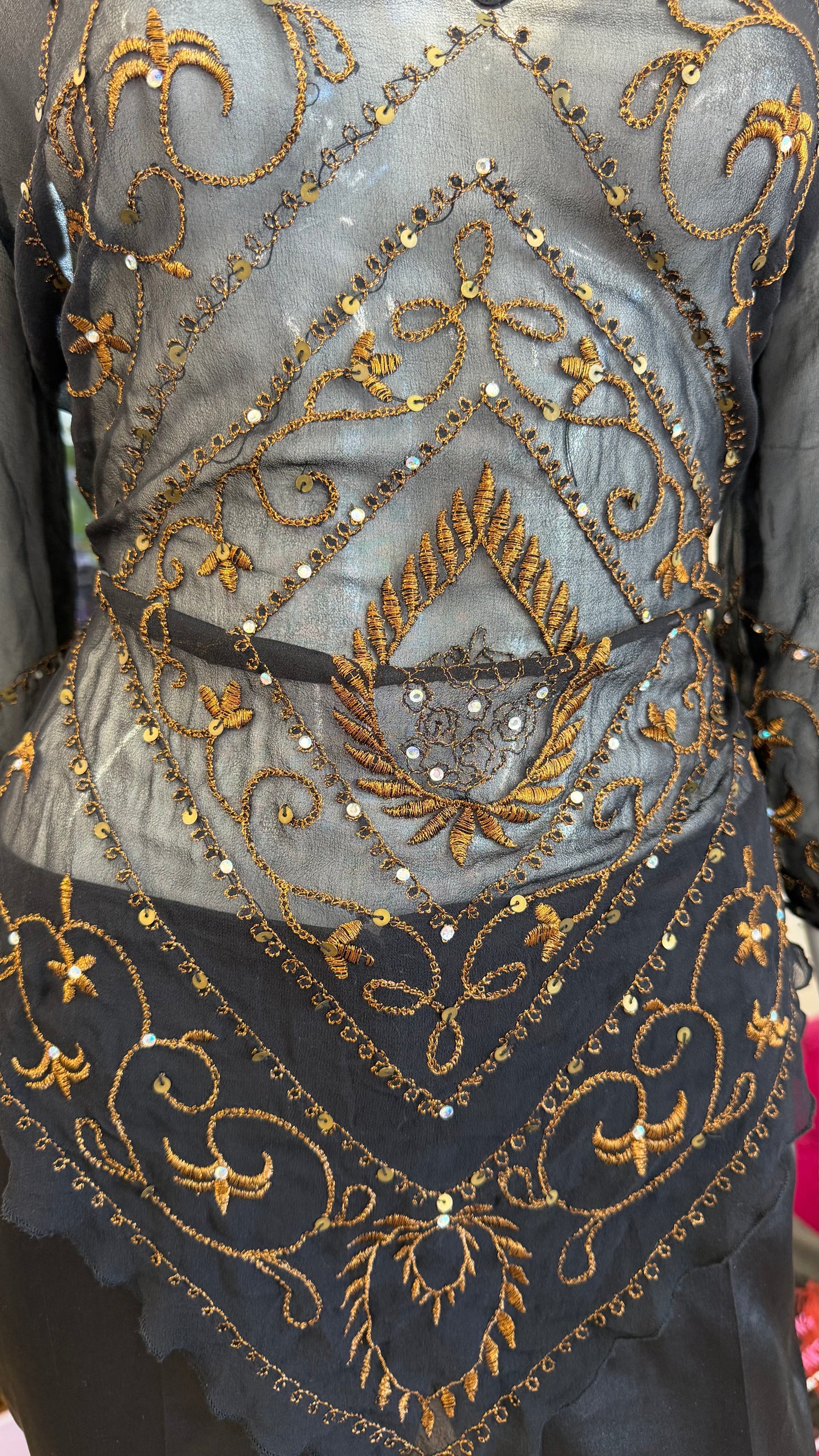 376 Black top with sequin detailing