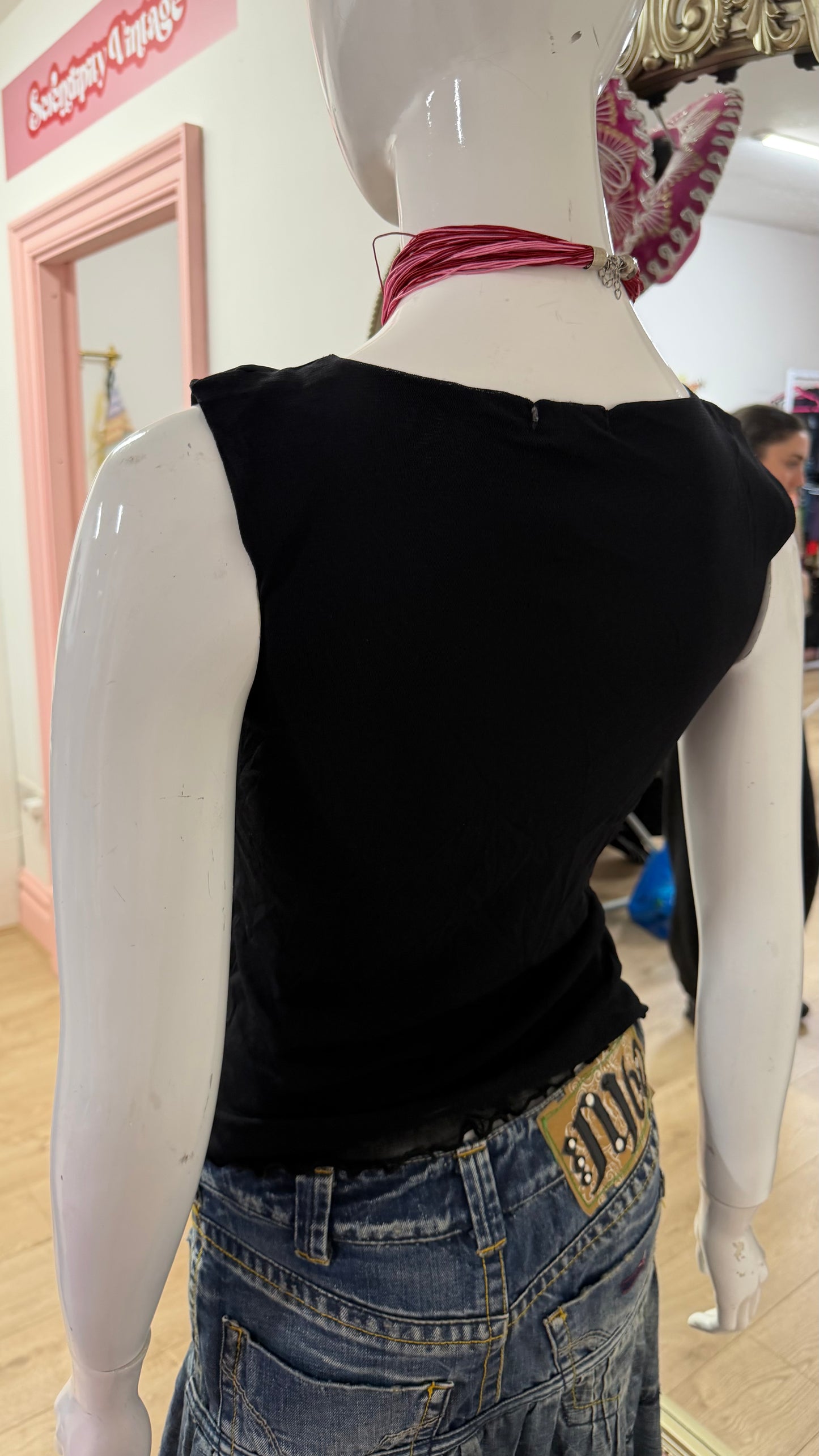 142 Black sheer top