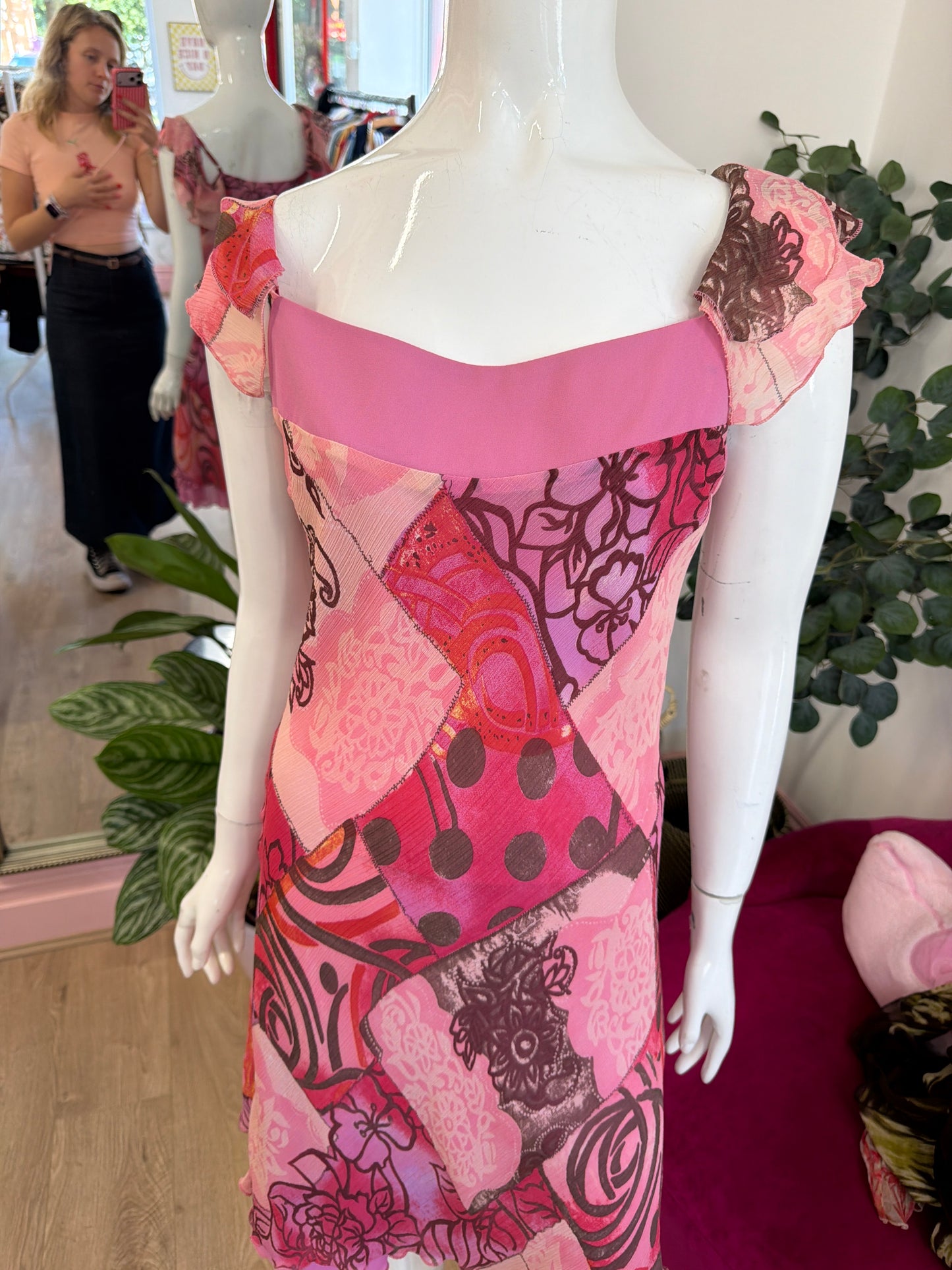 450 pink mesh dress