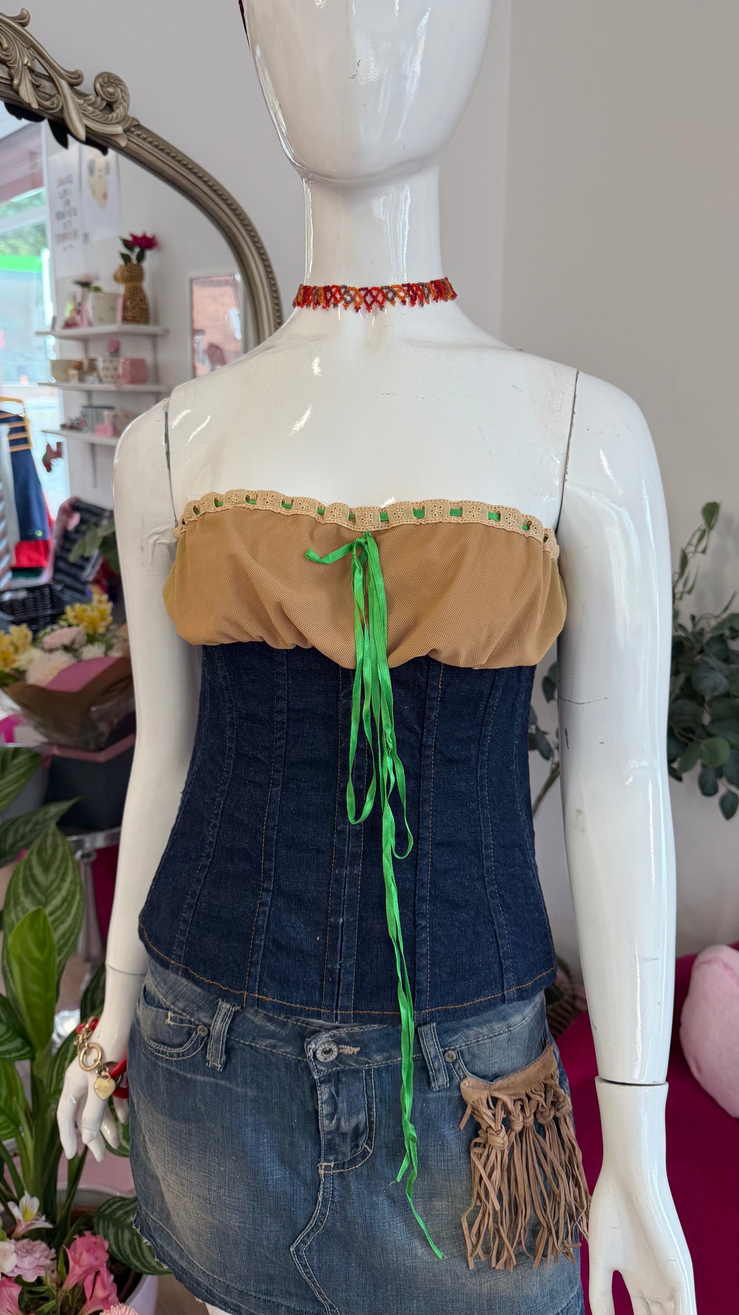 319 Dolce& Gabbana Denim corset top