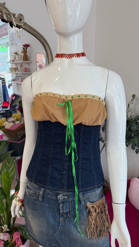 319 Dolce& Gabbana Denim corset top