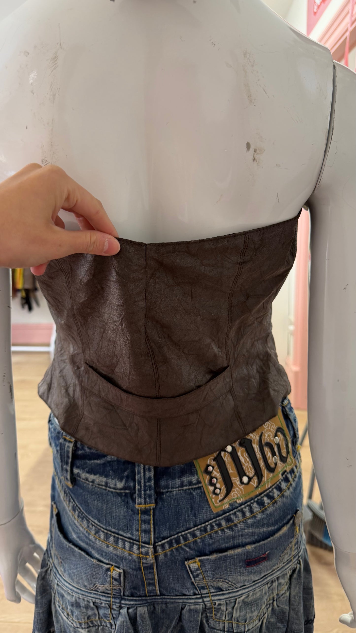 58 faux suede waistcoat