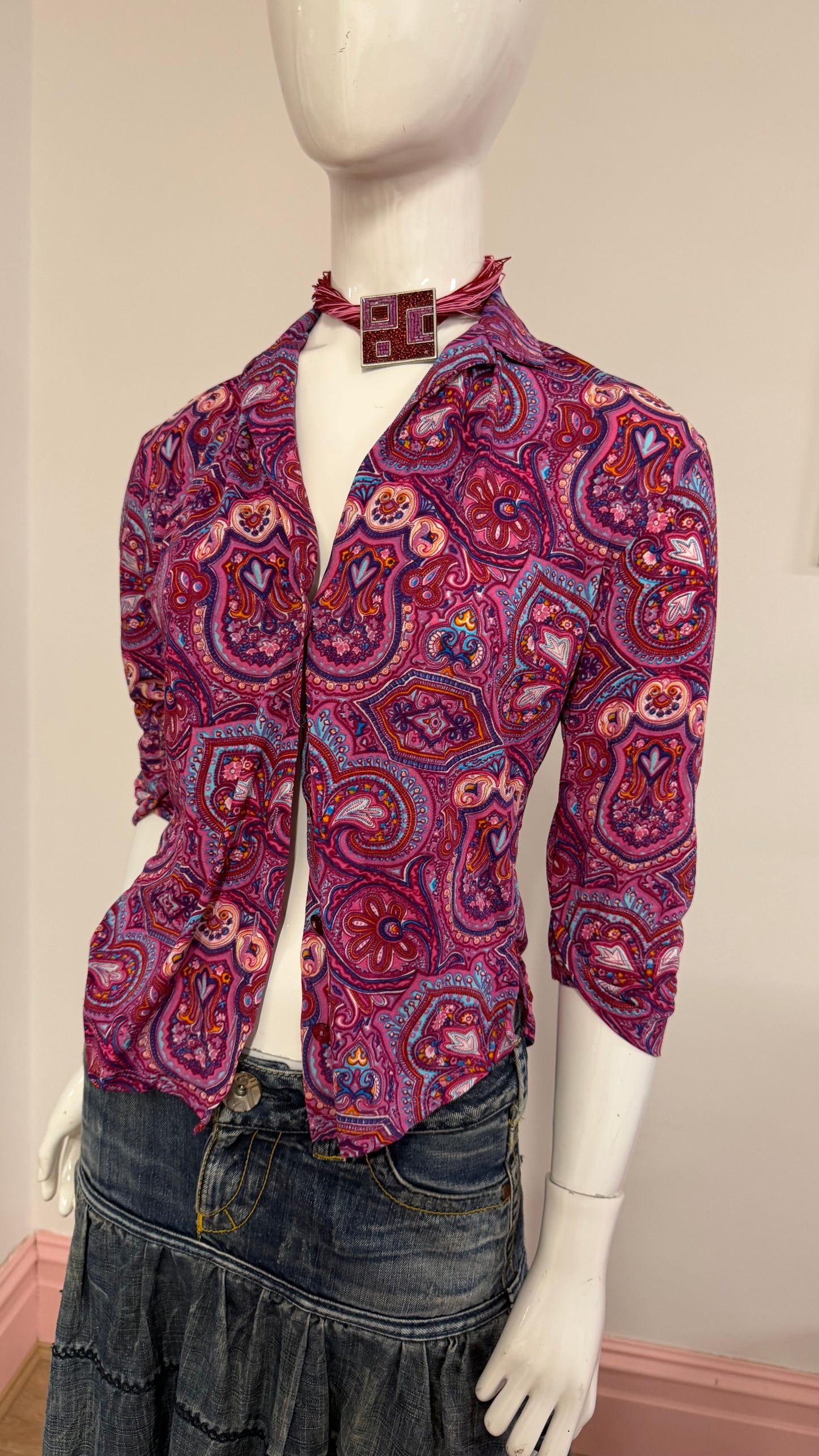 131 paisley purple shirt