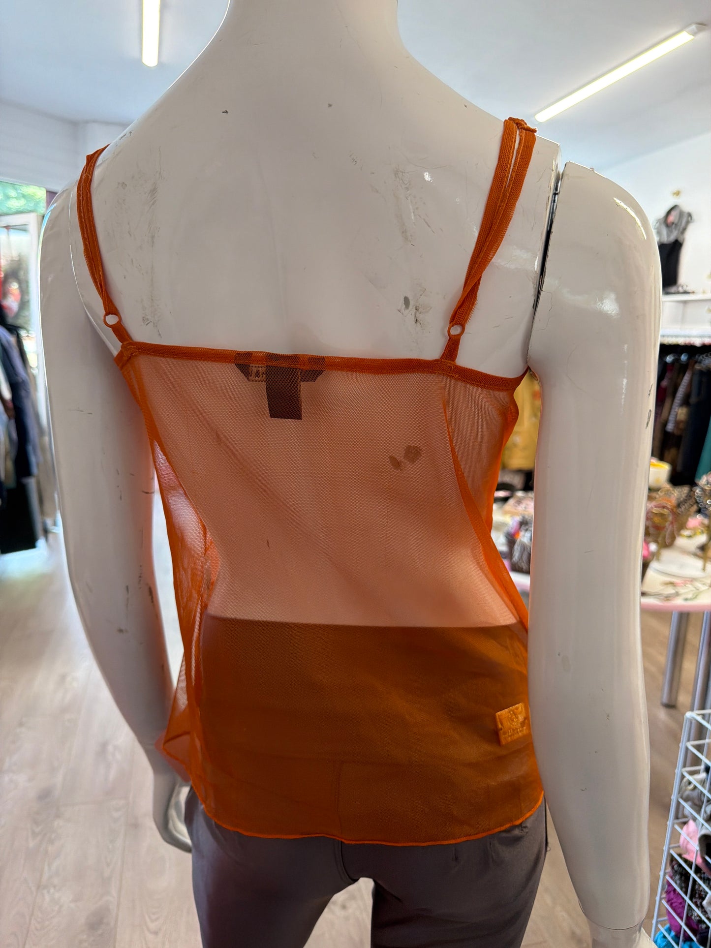 602 Orange sequin cami top Size Small