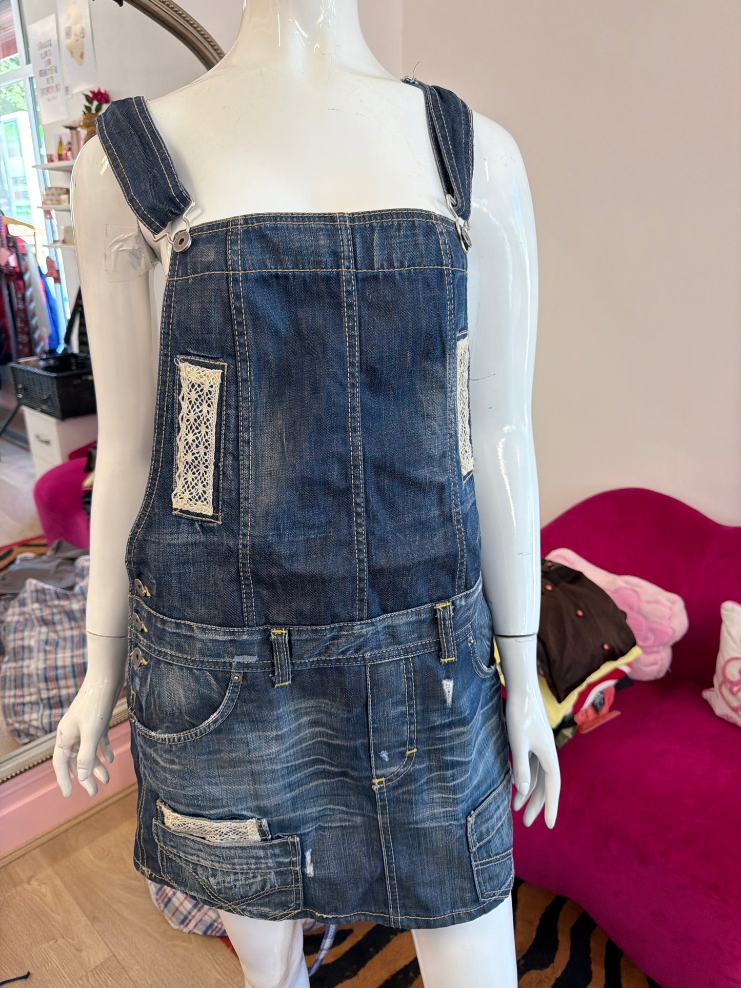 629 Benetton Skirt dungarees Size 10/12
