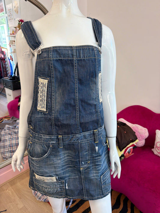 629 Benetton Skirt dungarees Size 10/12