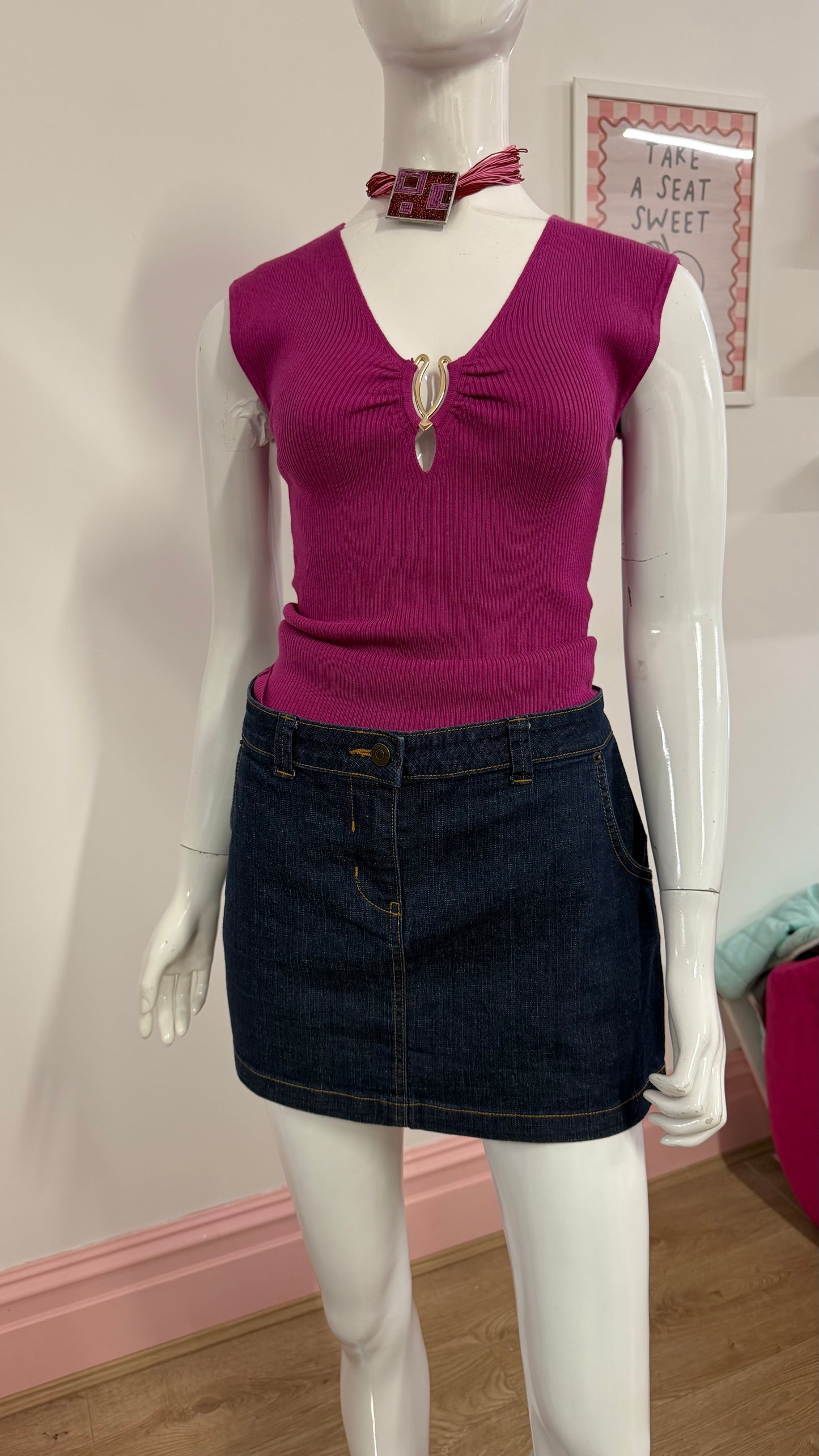 190 Kappa mini denim skirt