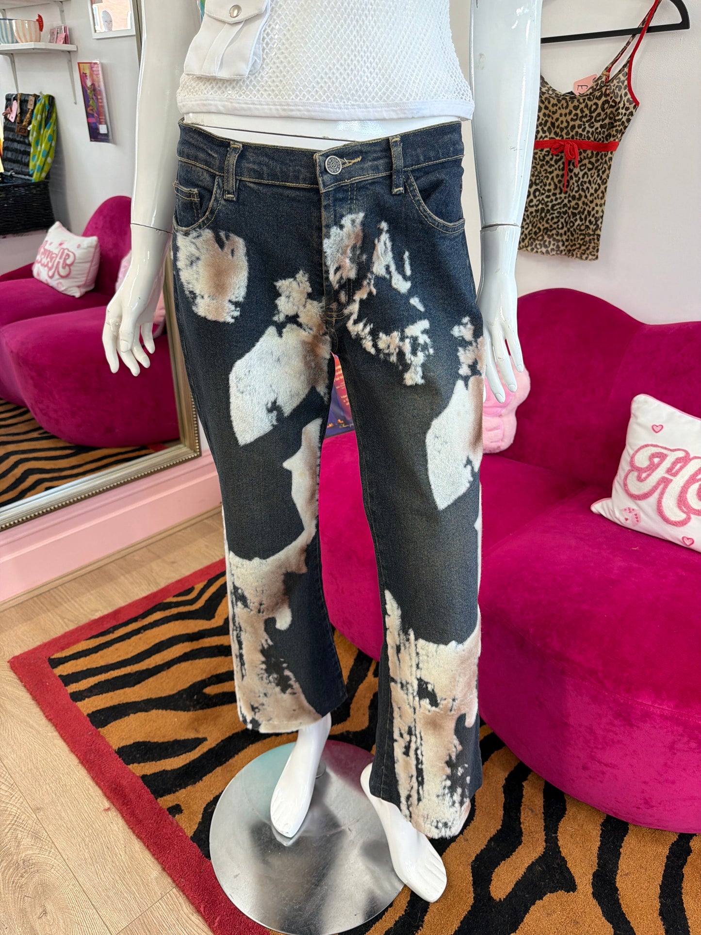 655 Cow print fur jeans Size 8