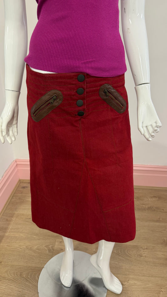 177 Red penny black skirt