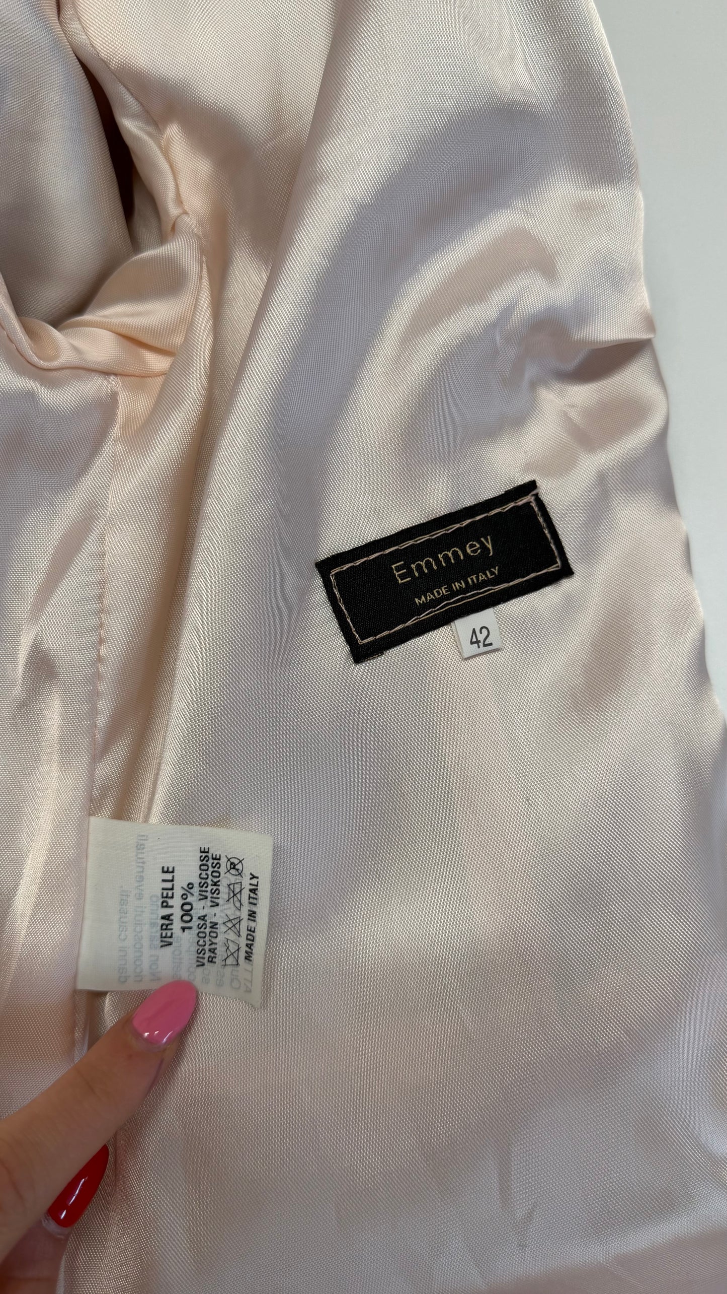 338 pink leather blazer jacket